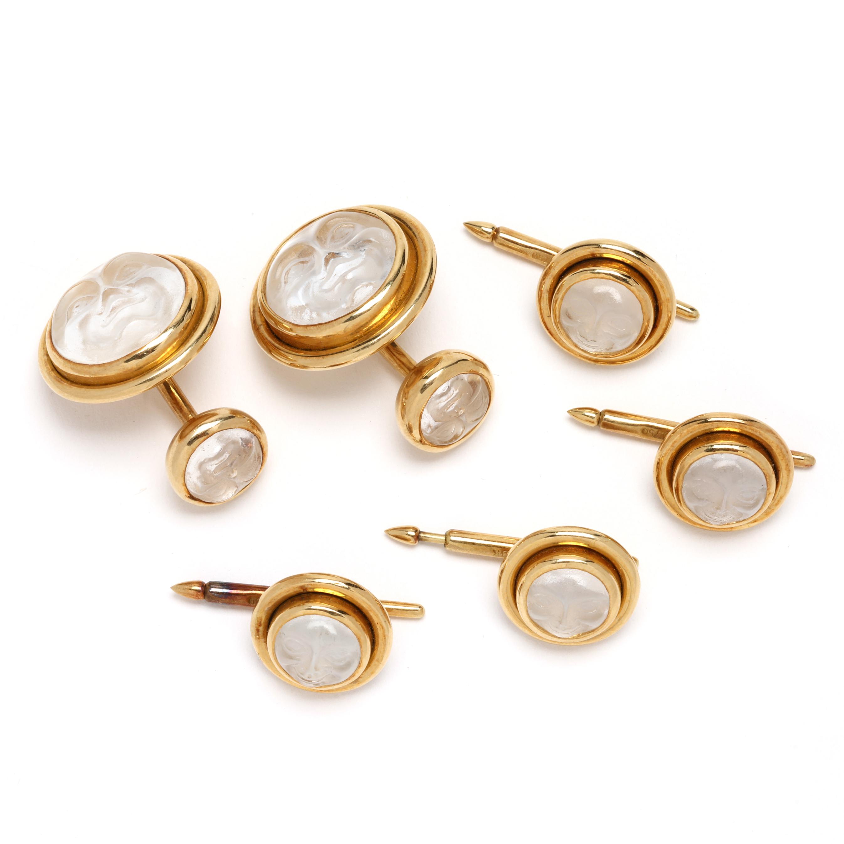 Gent's Gold and Rock Crystal Quartz 