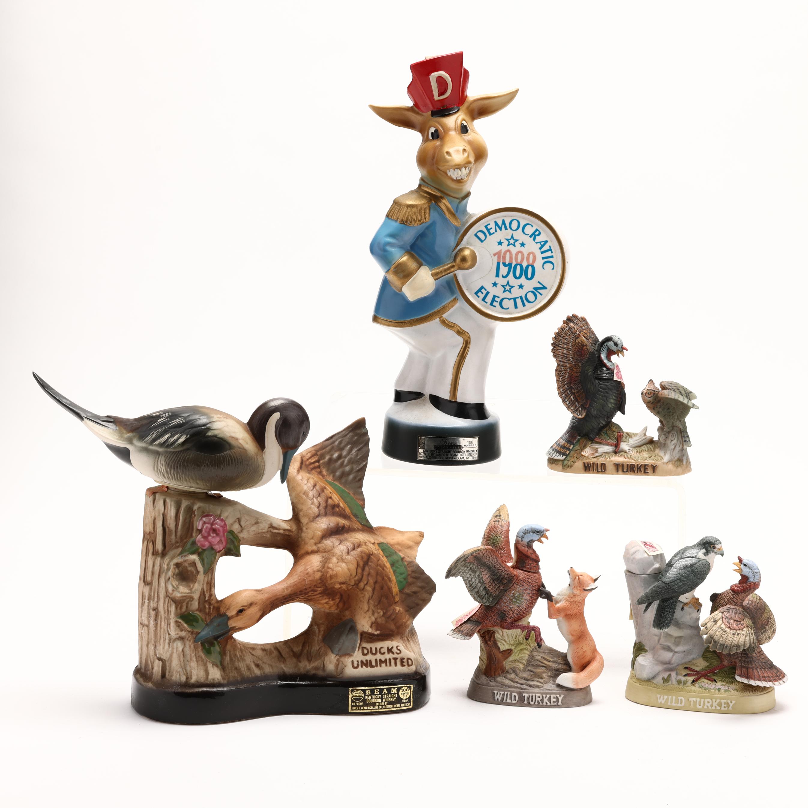 Wild Turkey & Jim Beam Kentucky Straight Bourbon Whiskey Decanters