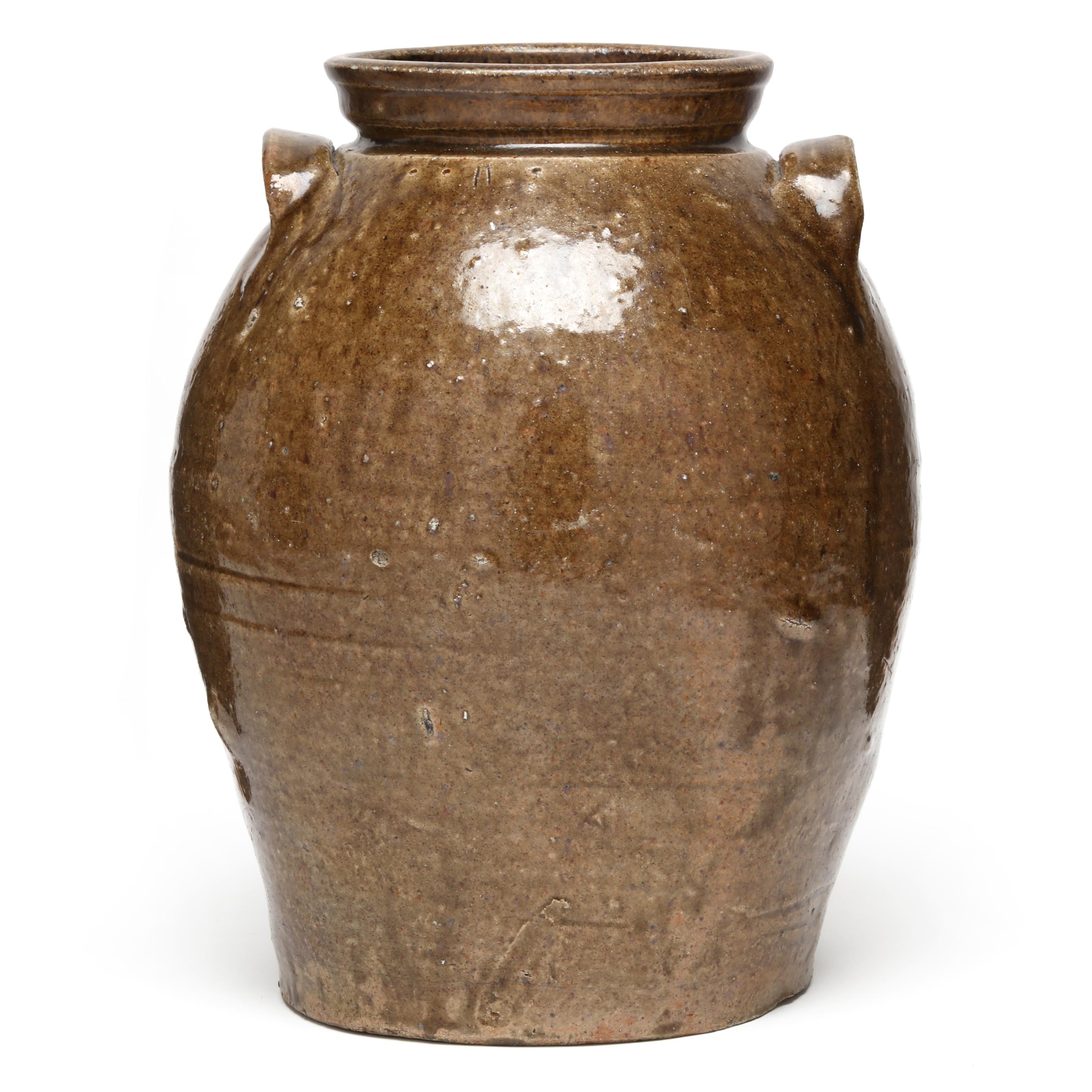 Signed Lewis Miles, Edgefield District, SC, Three Gallon Jar (Lot