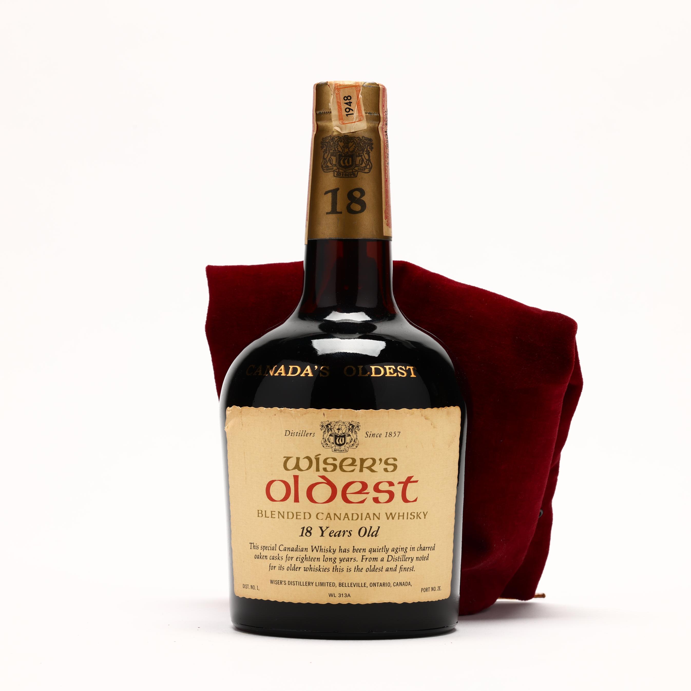 Wiser's Oldest Canadian Whisky (Lot 1341 - Rare Spirits AuctionDec