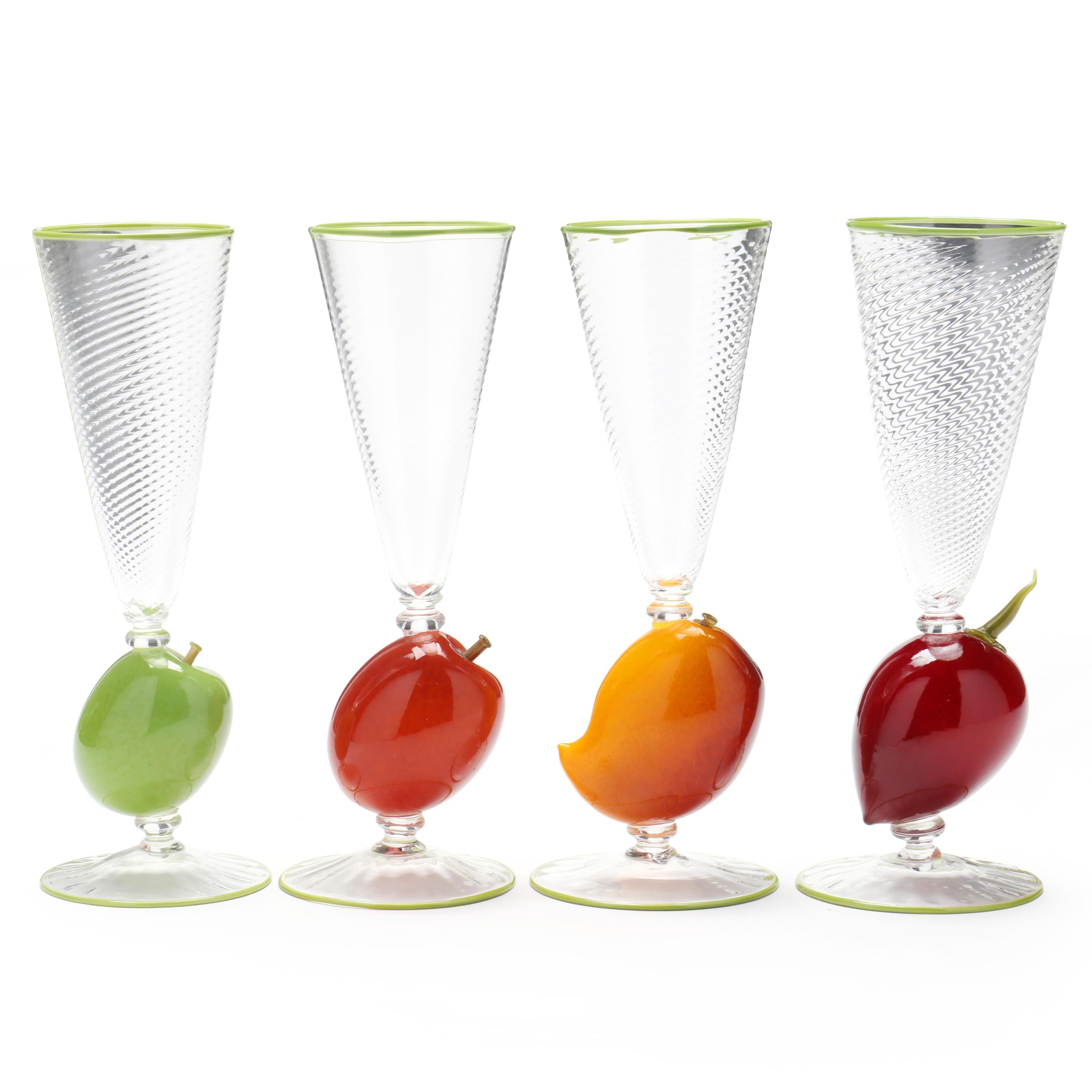 Joey Kirkpatrick & Flora Mace, Four Fruit Goblets (Lot 2131 - The