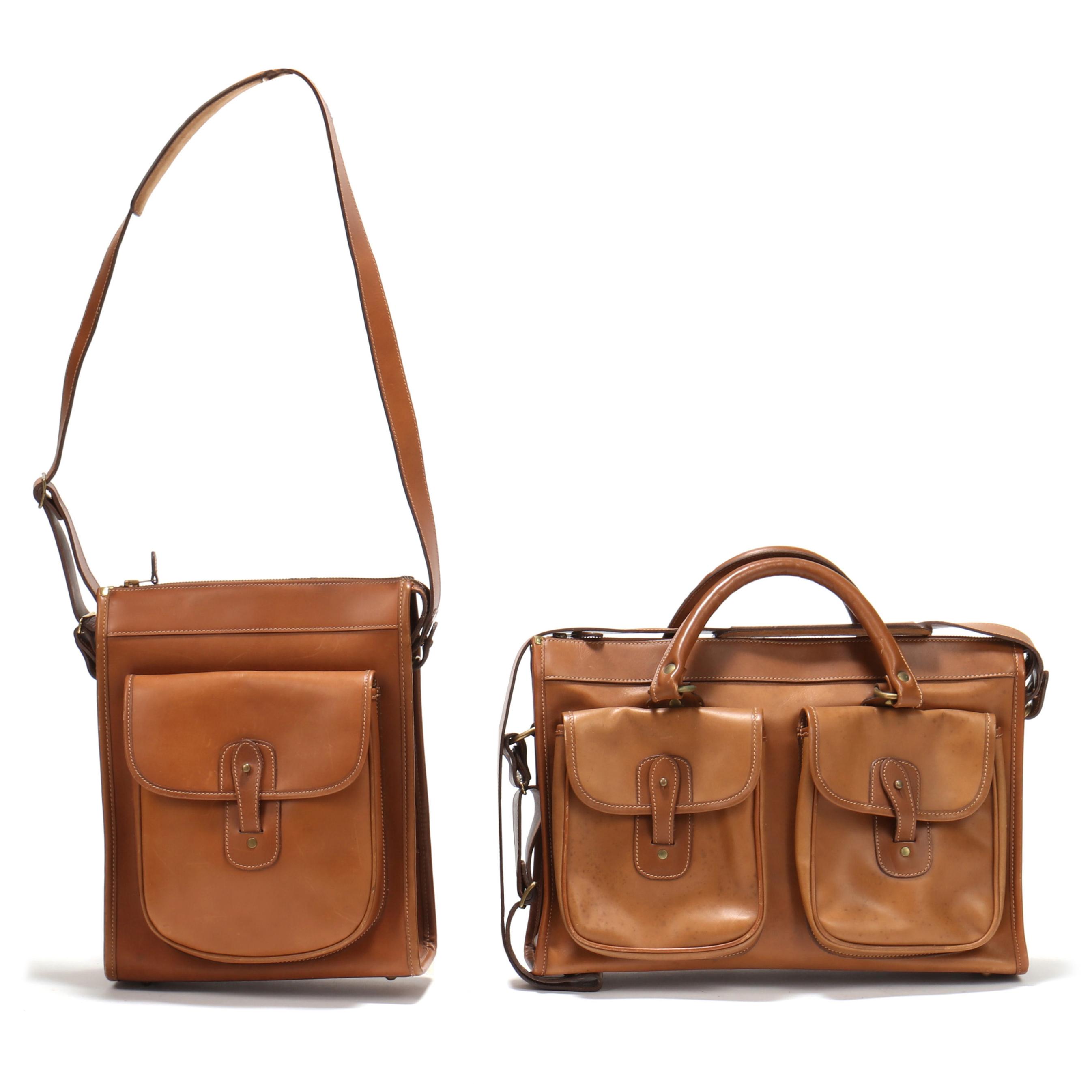 バッグ GHURKA bag NO.4 MARLEY HODGSON Two Marley Hodgson for Ghurka Leather Bags (Lot 1042 - Holiday