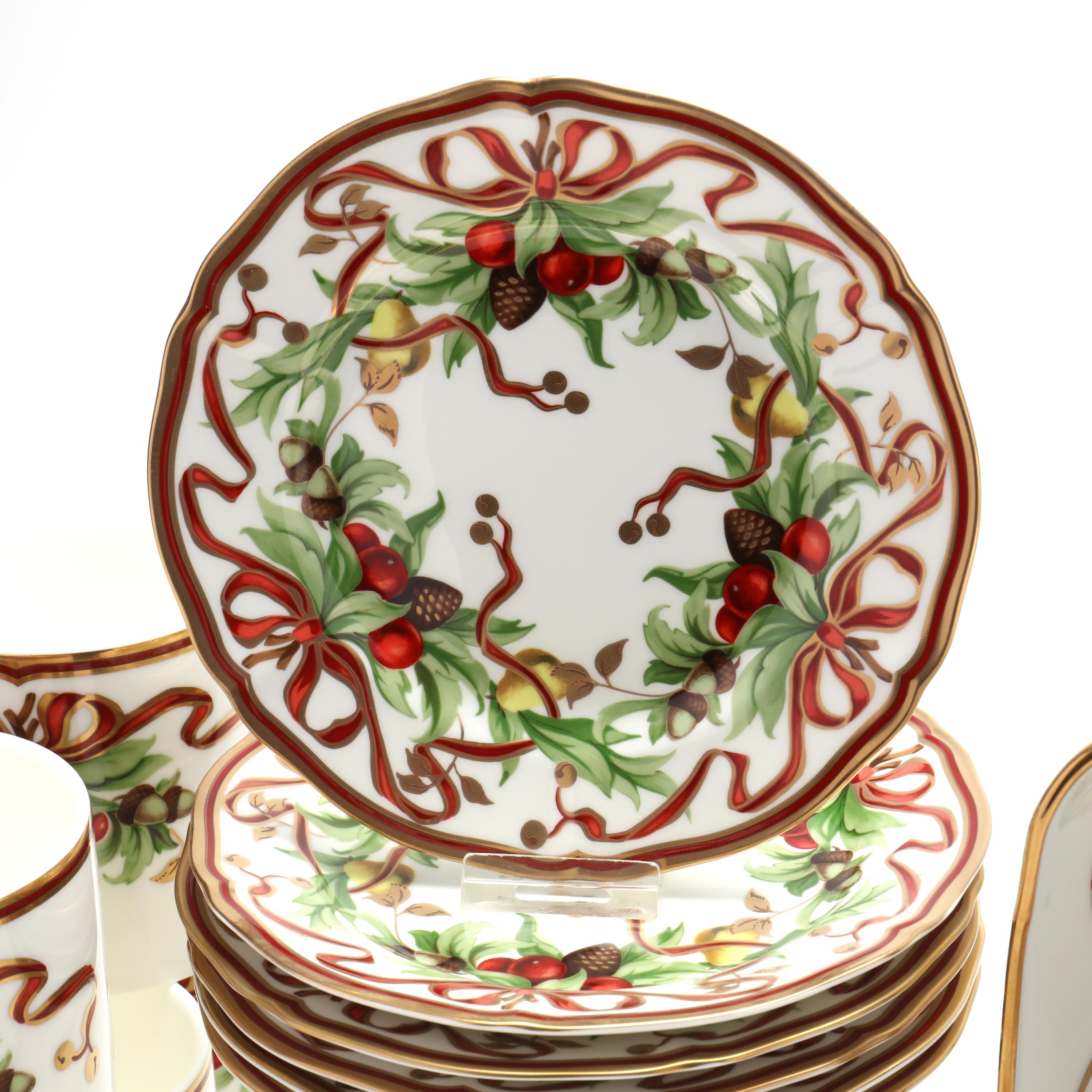 Tiffany & Co. - Tiffany Holidayシリーズ 素敵な3点セット 美品 希少 Tiffany Holiday China Dessert Service by Tiffany & Co. (Lot