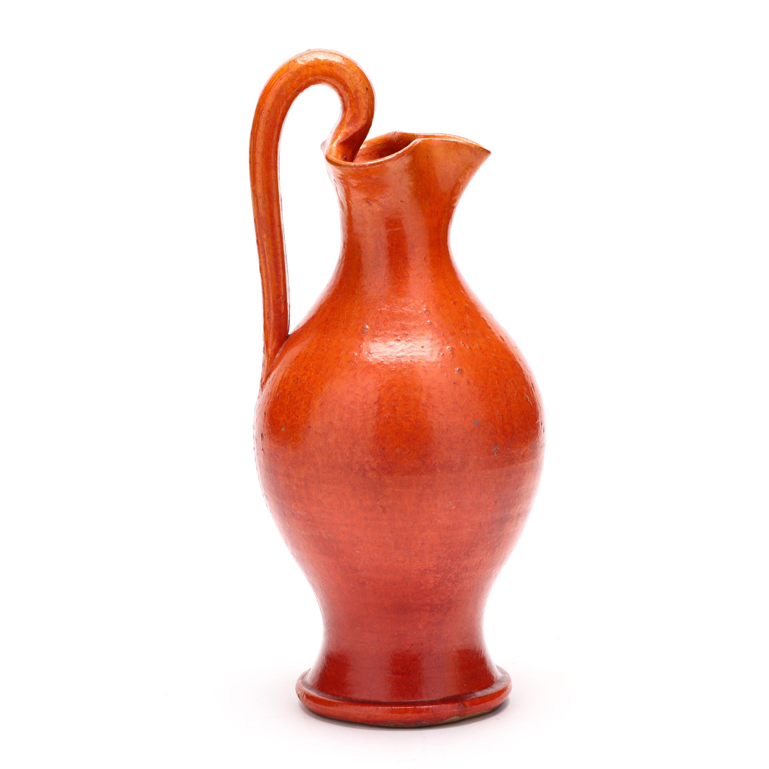 North Carolina Chrome Red Glazed Rebecca Pitcher (Lot 3243