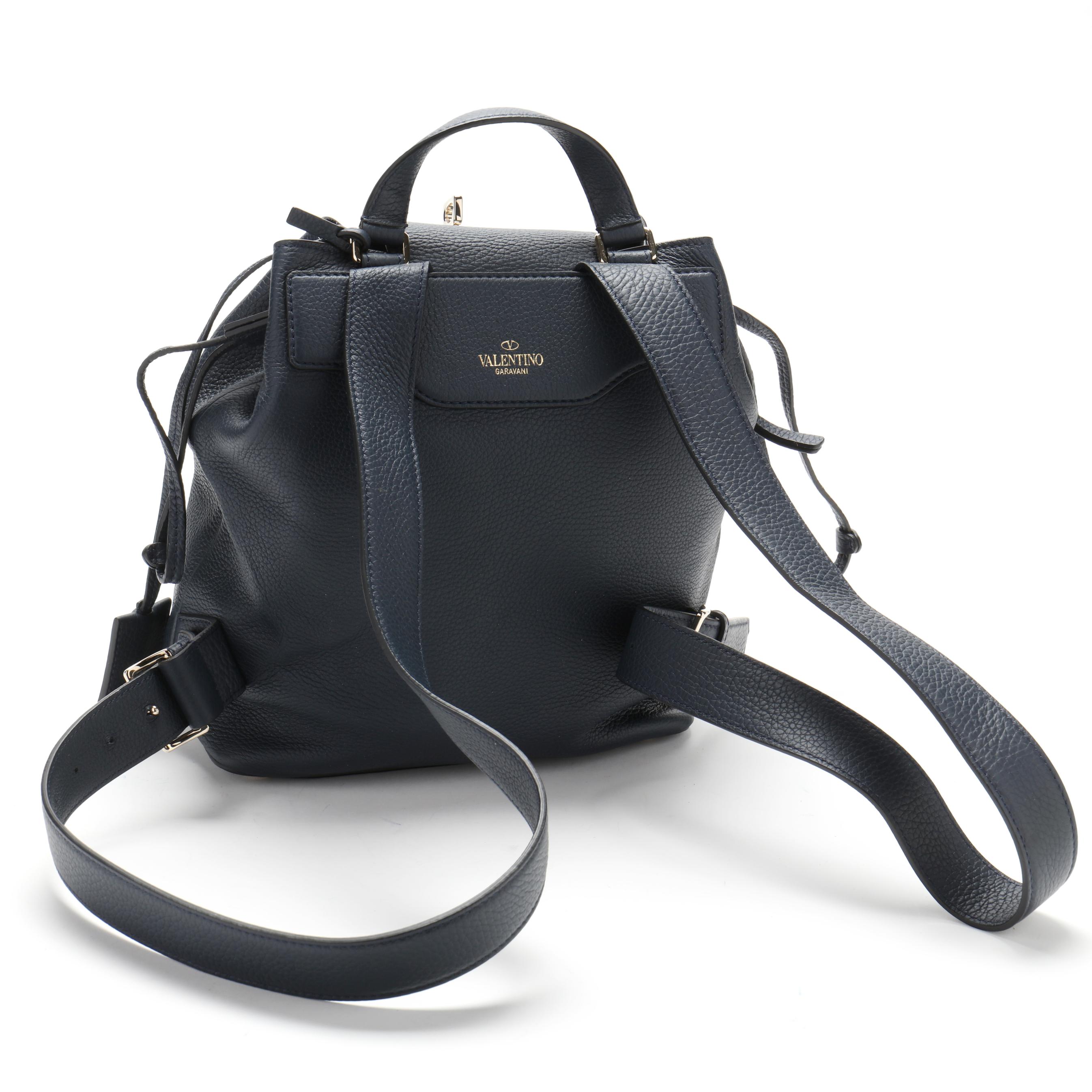 Blue Leather Rockstud Backpack, Valentino Garavani (Lot 6226