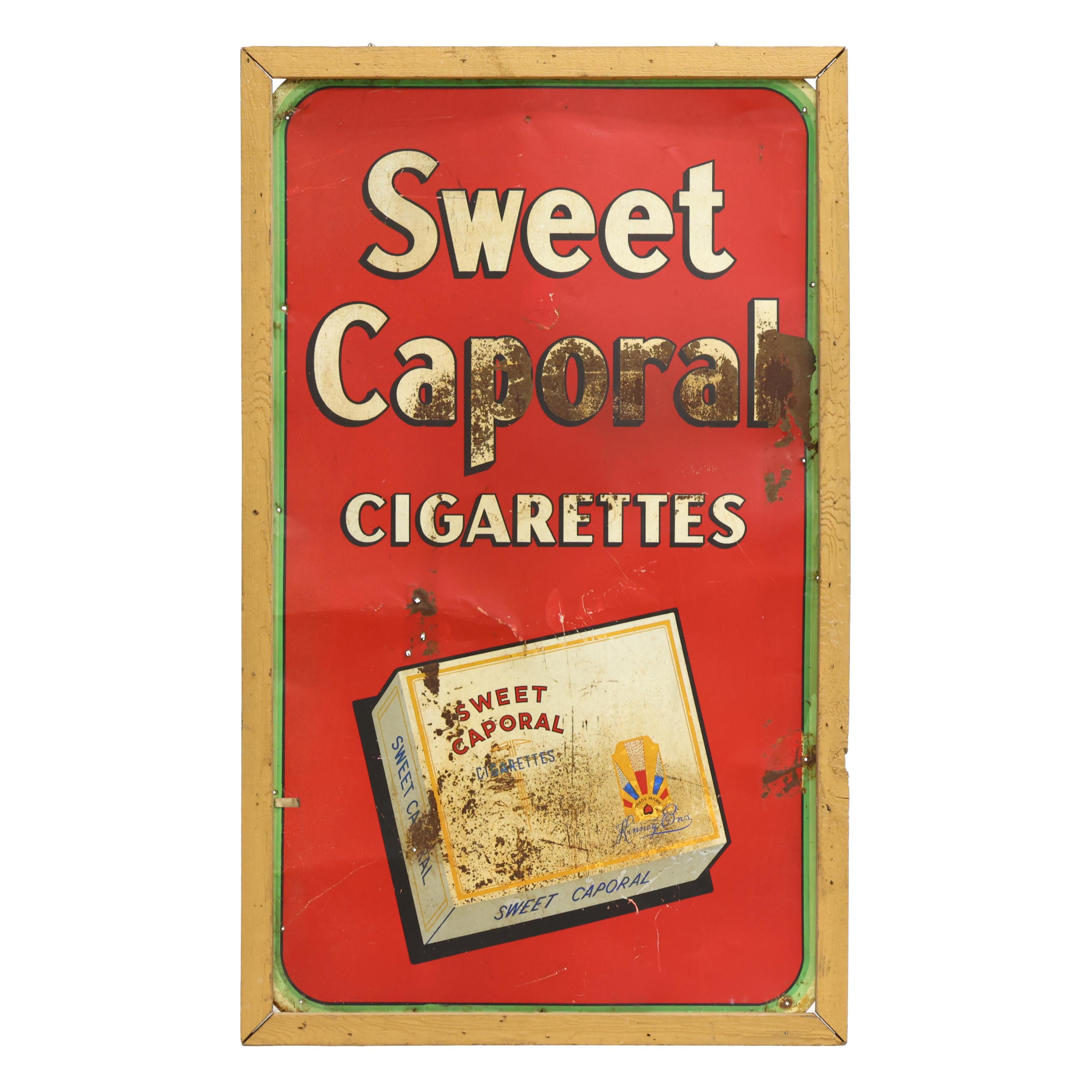caporal cigarettes Large Vintage Sweet Caporal Cigarettes Sign (Lot 4064