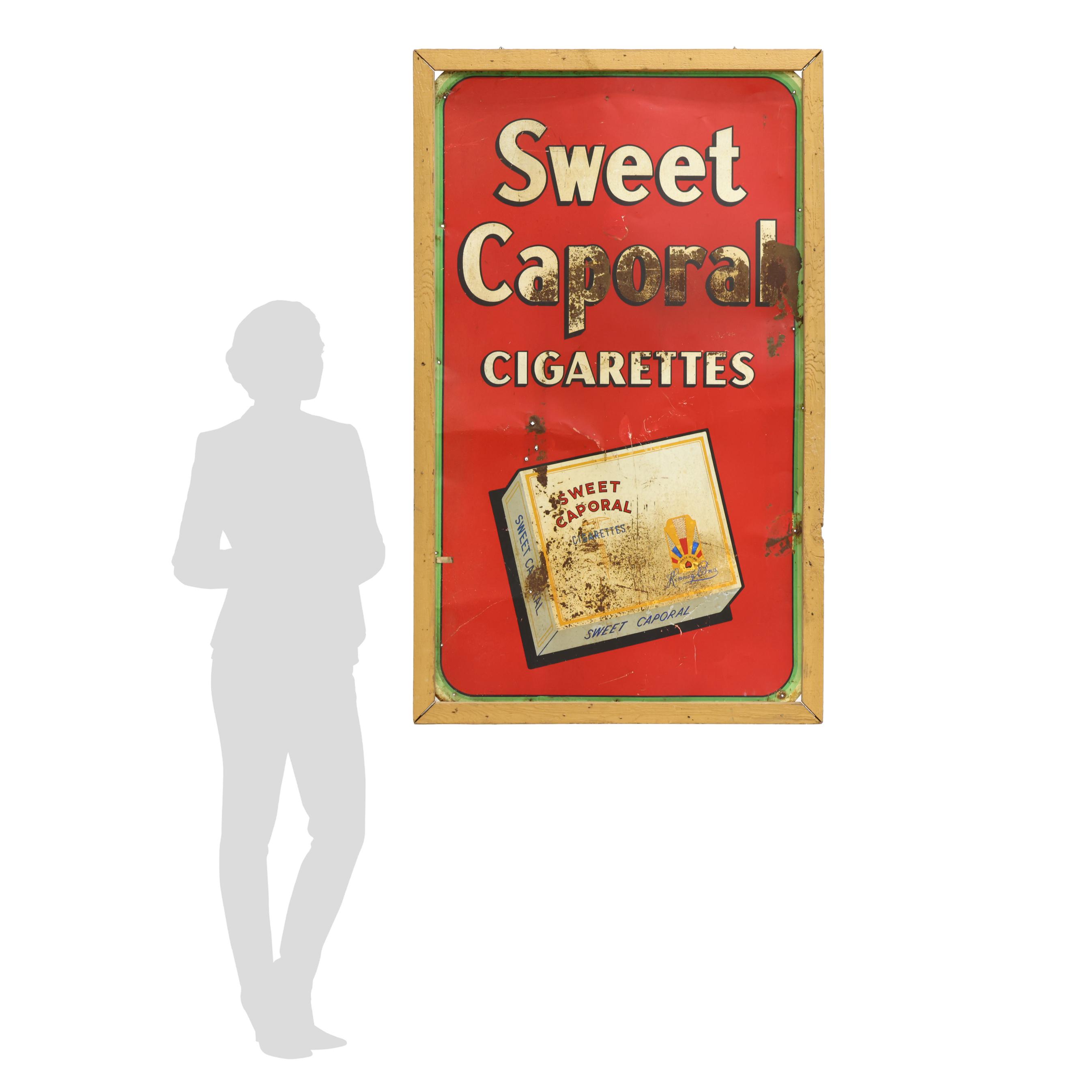 Large Vintage Sweet Caporal Cigarettes Sign (Lot 4064