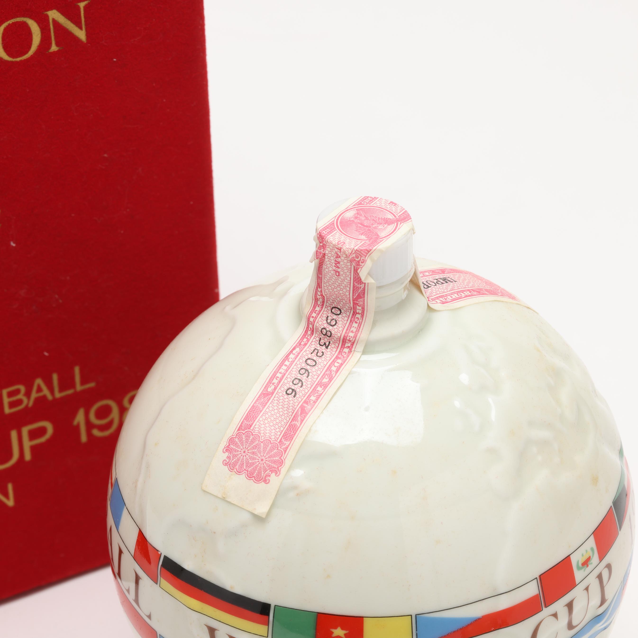 Camus Napoleon Cognac in 1982 World Cup Porcelain Decanter (Lot