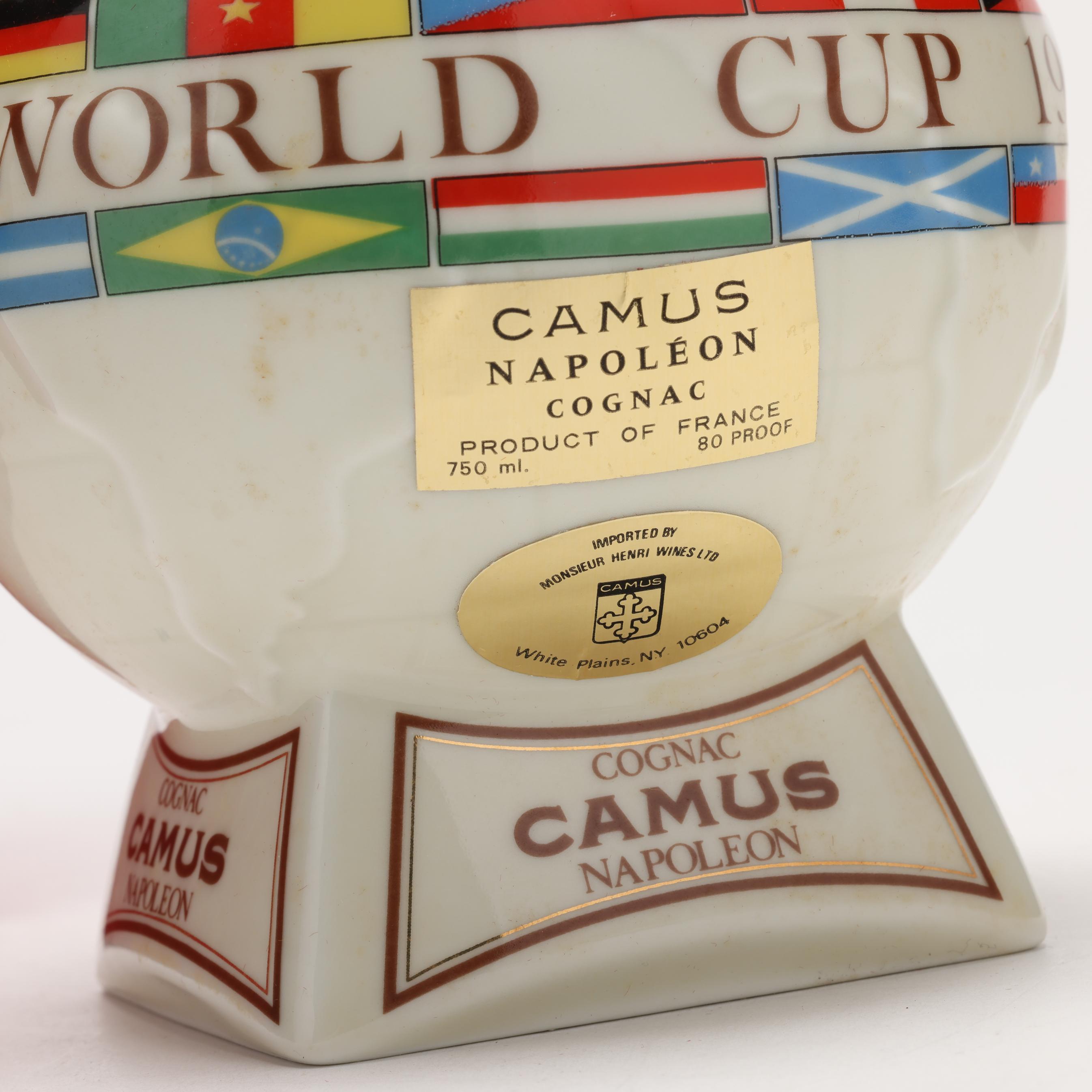 Camus Napoleon Cognac in 1982 World Cup Porcelain Decanter (Lot