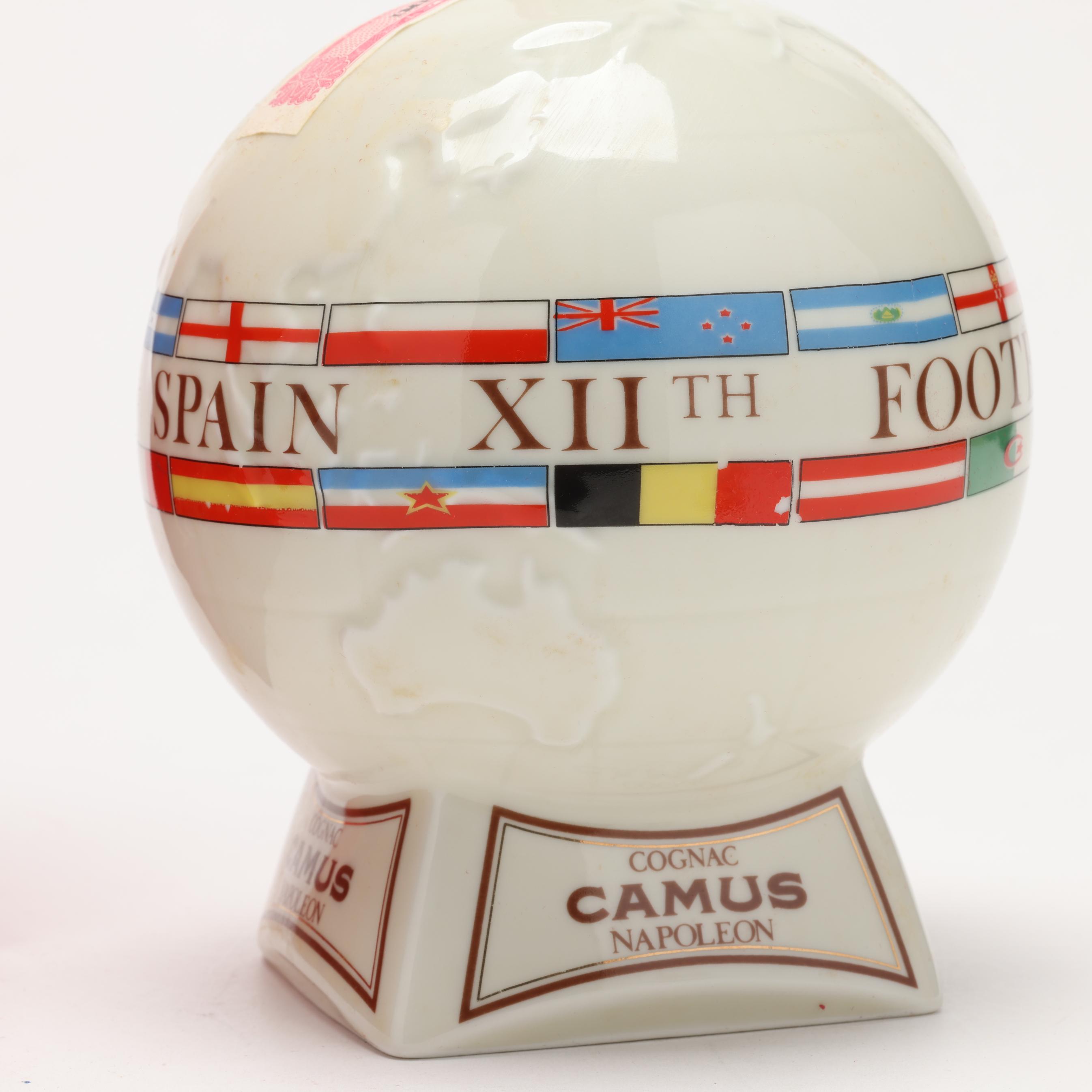 Camus Napoleon Cognac in 1982 World Cup Porcelain Decanter (Lot