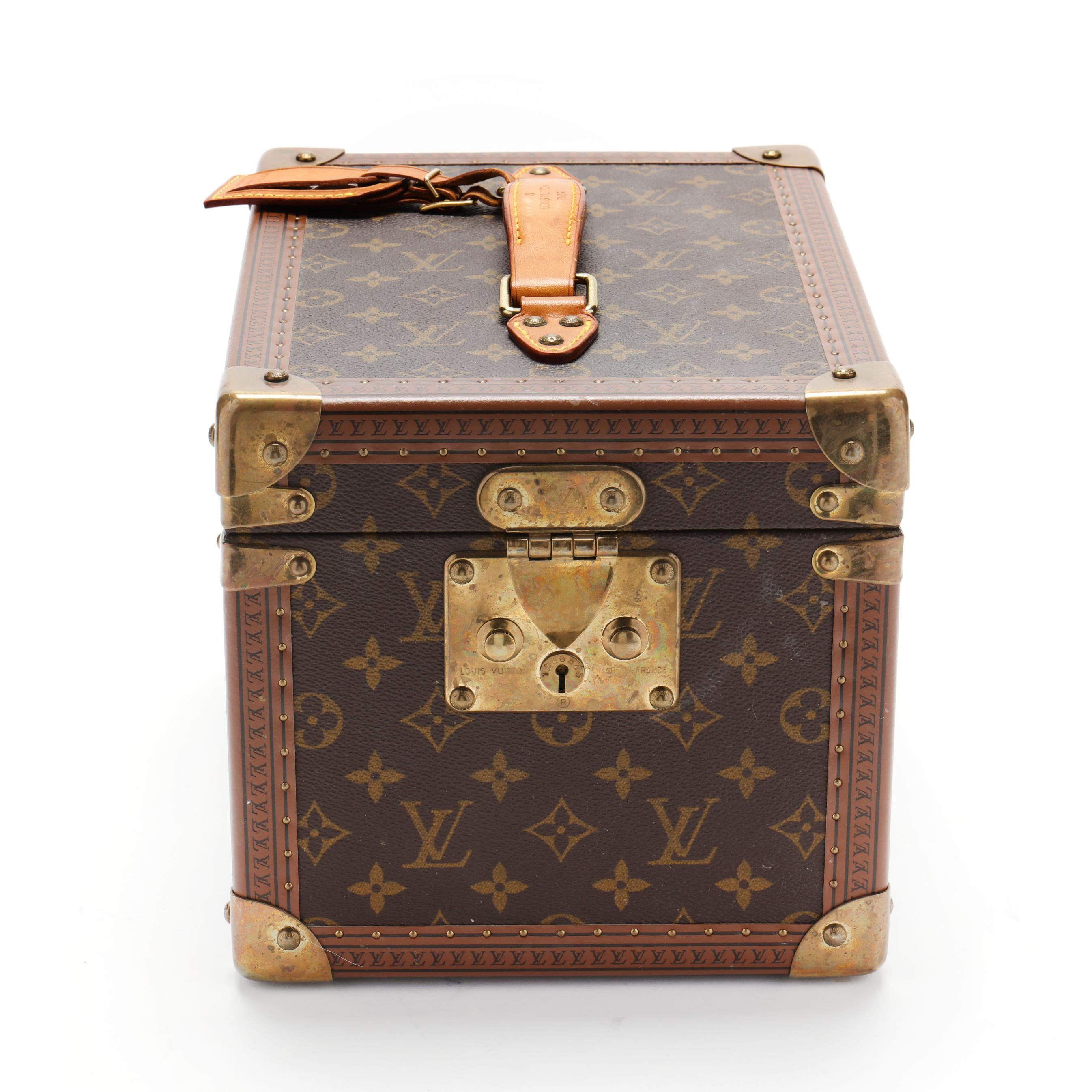 Canvas and Leather Boite Flacons Cosmetic Trunk, Louis Vuitton