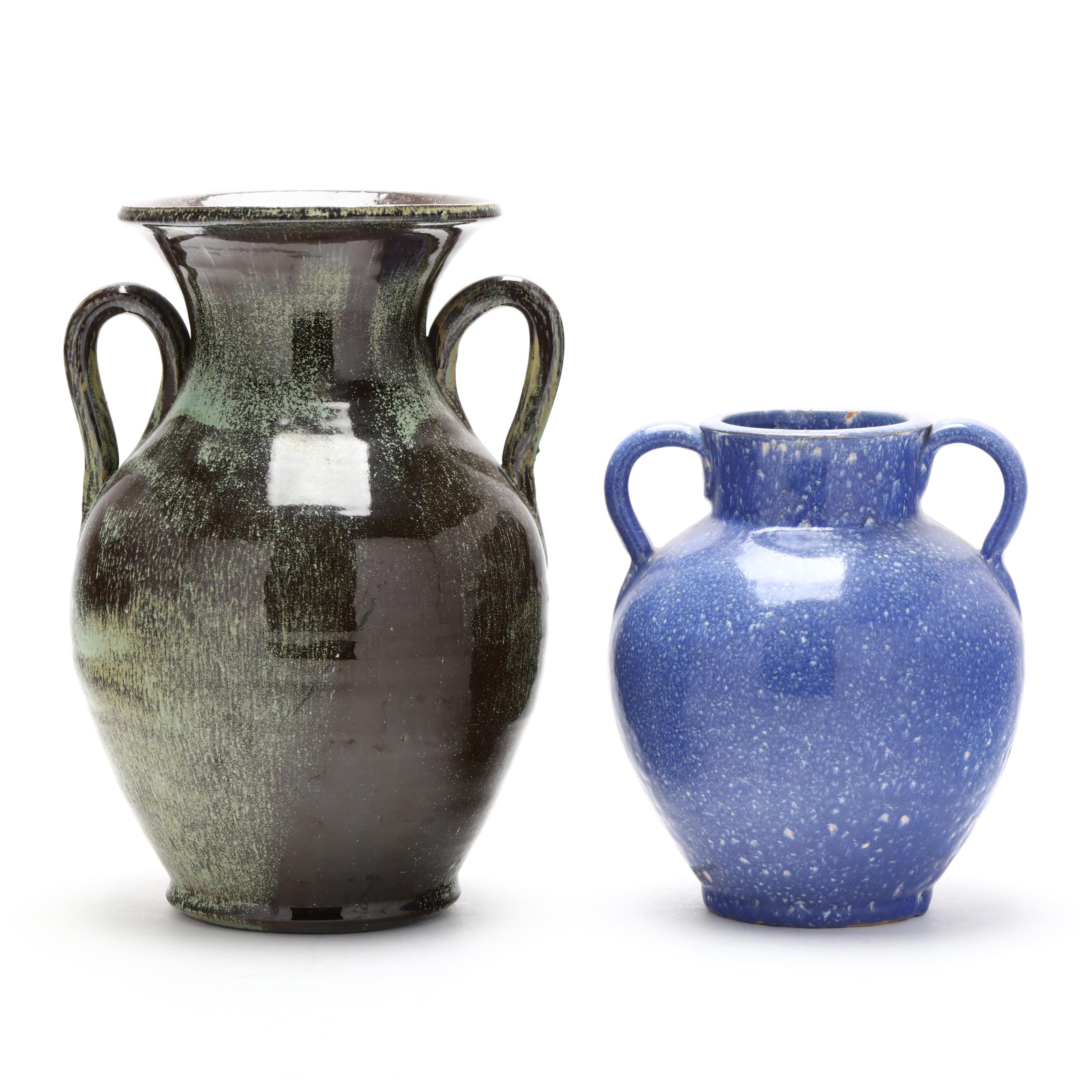 Attributed to A.R. Cole Pottery (Sanford, NC), Two Dual Handled
