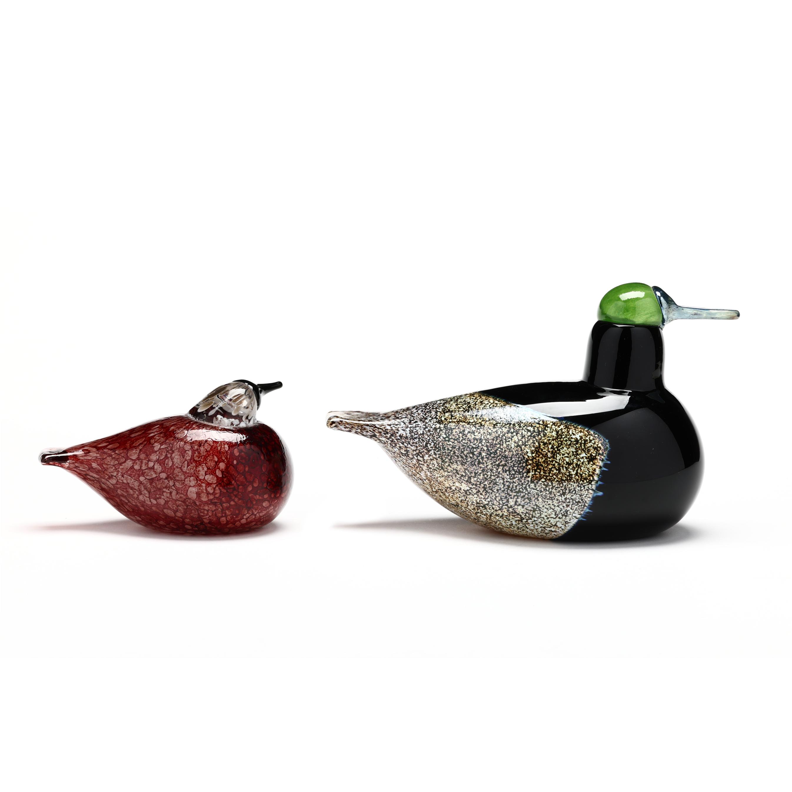 Oiva Toikka (Finland, 1931-2019), Two Art Glass Birds (Lot 4313