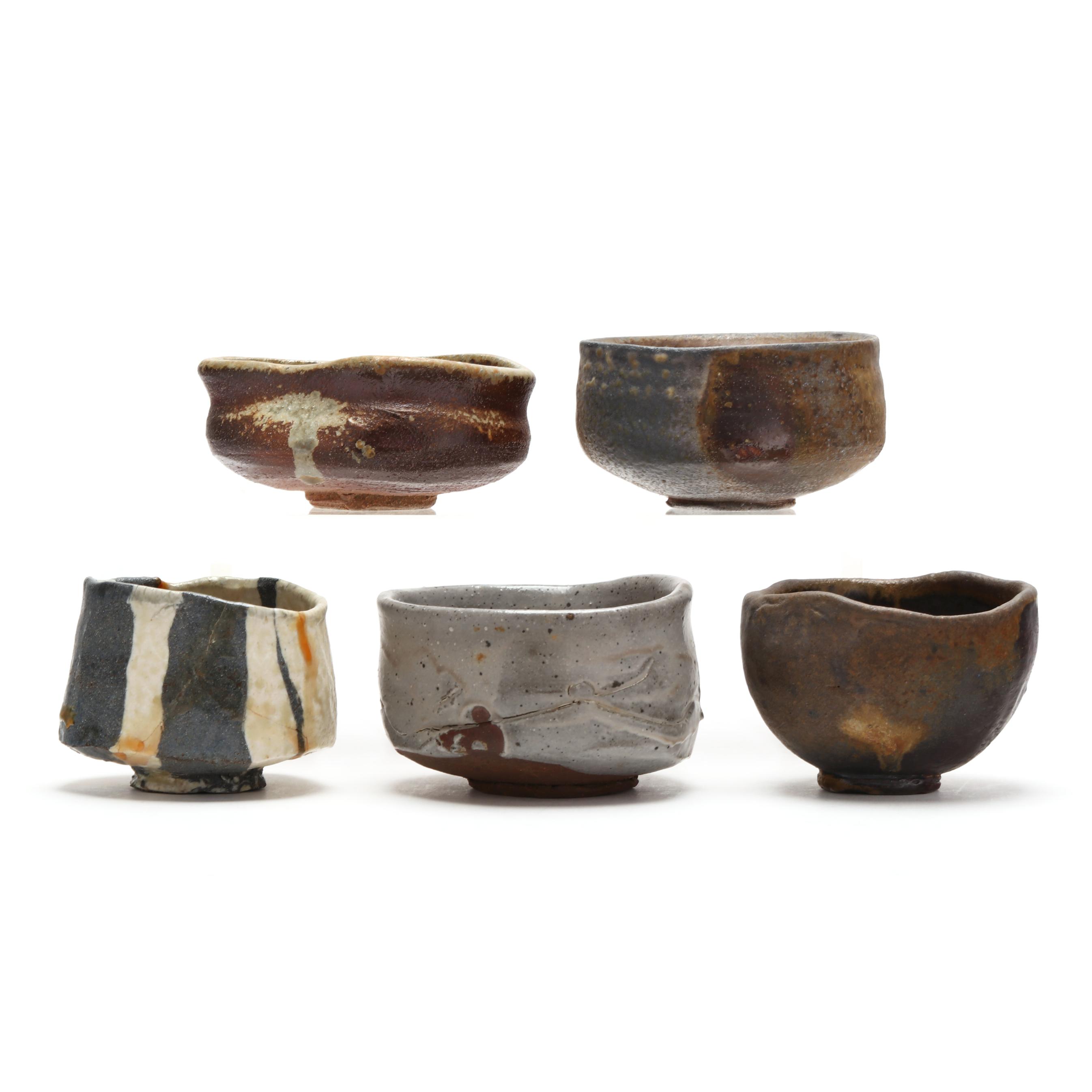 Peter Callas (American, b. 1952), Five Tea Bowls (Chawan) (Lot