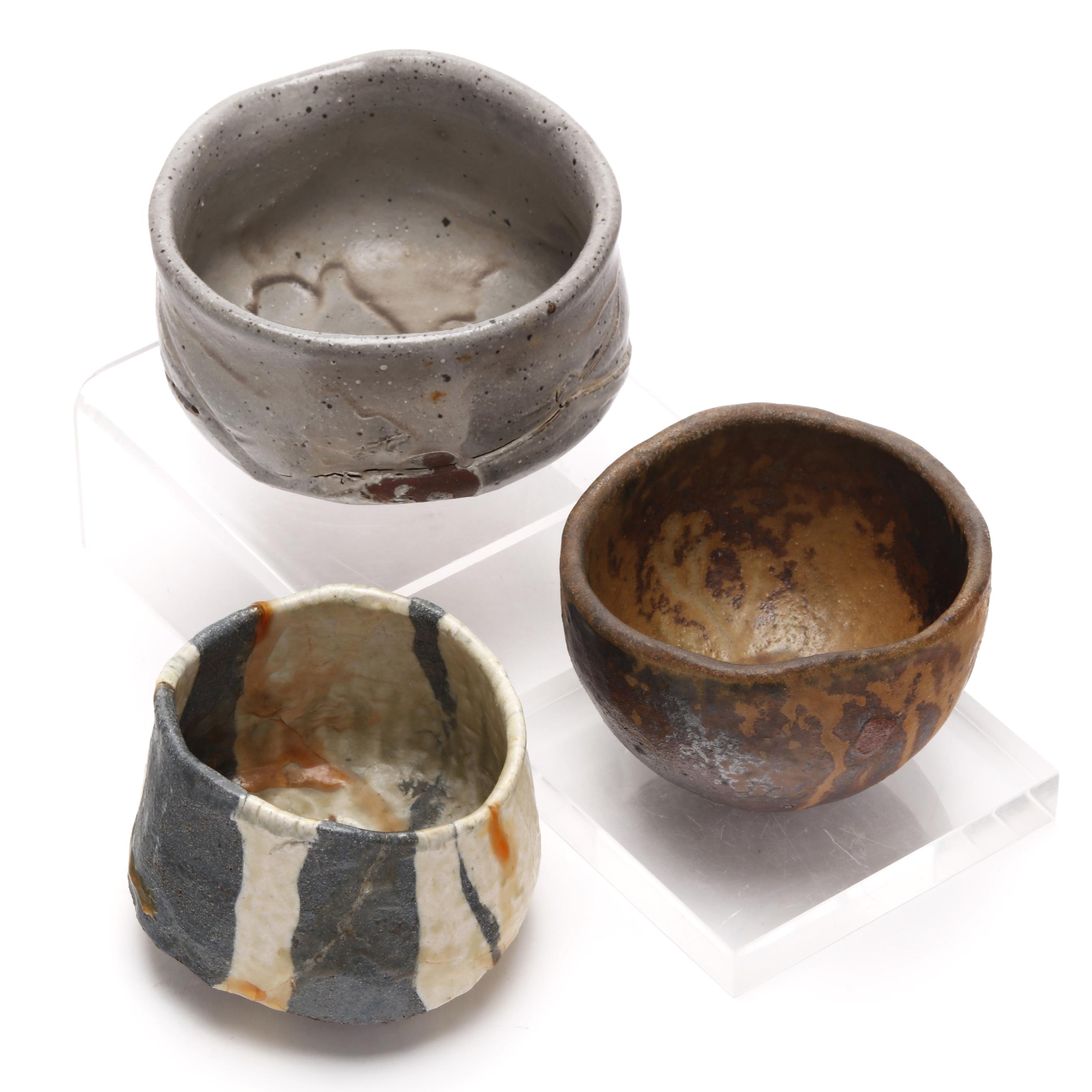 ピーター・カラス 茶碗 tea bowl 個展出品作品 Peter Callas (American, b. 1952), Five Tea Bowls (Chawan) (Lot