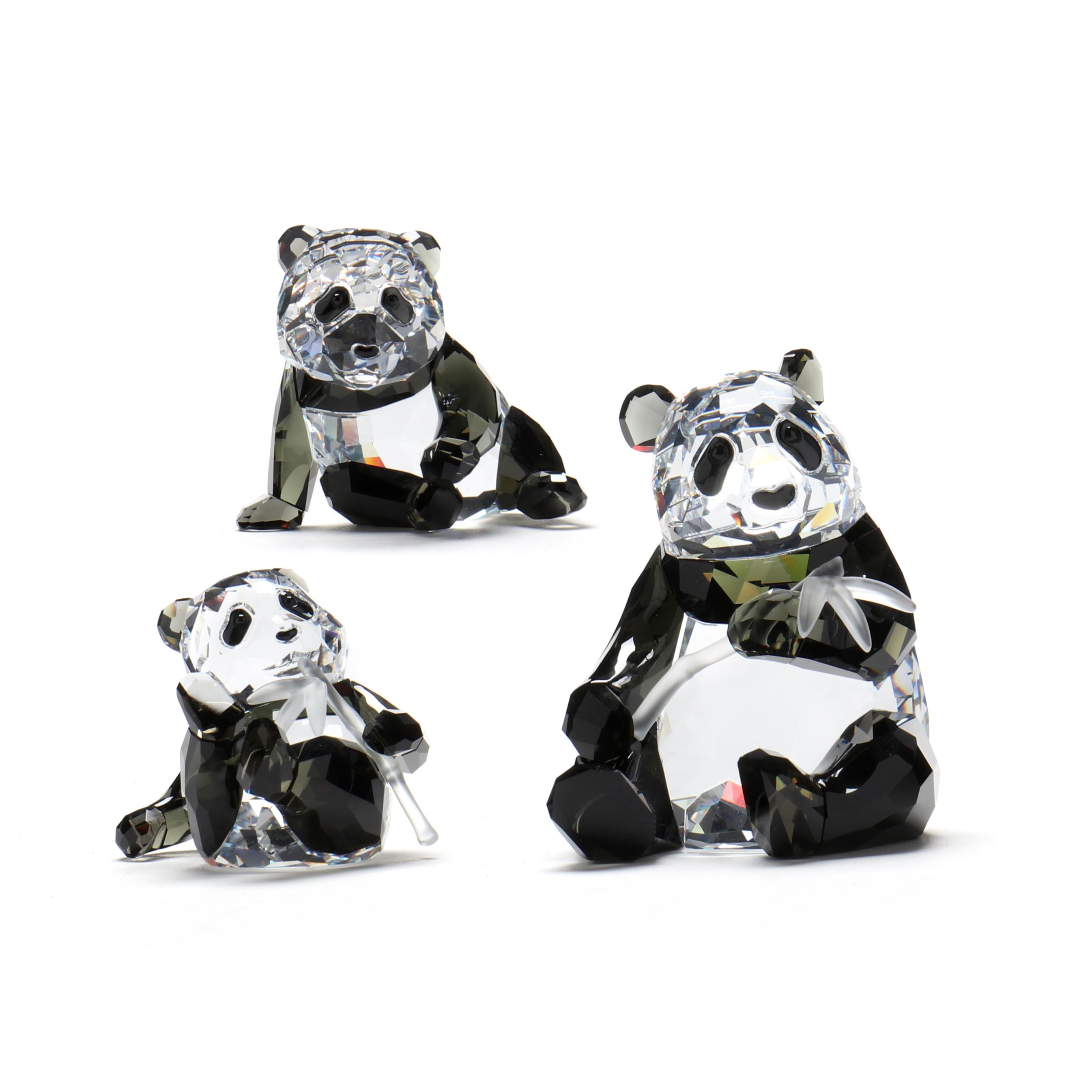 Three Swarovski Crystal Pandas (Lot 1312 - May Estate AuctionMay