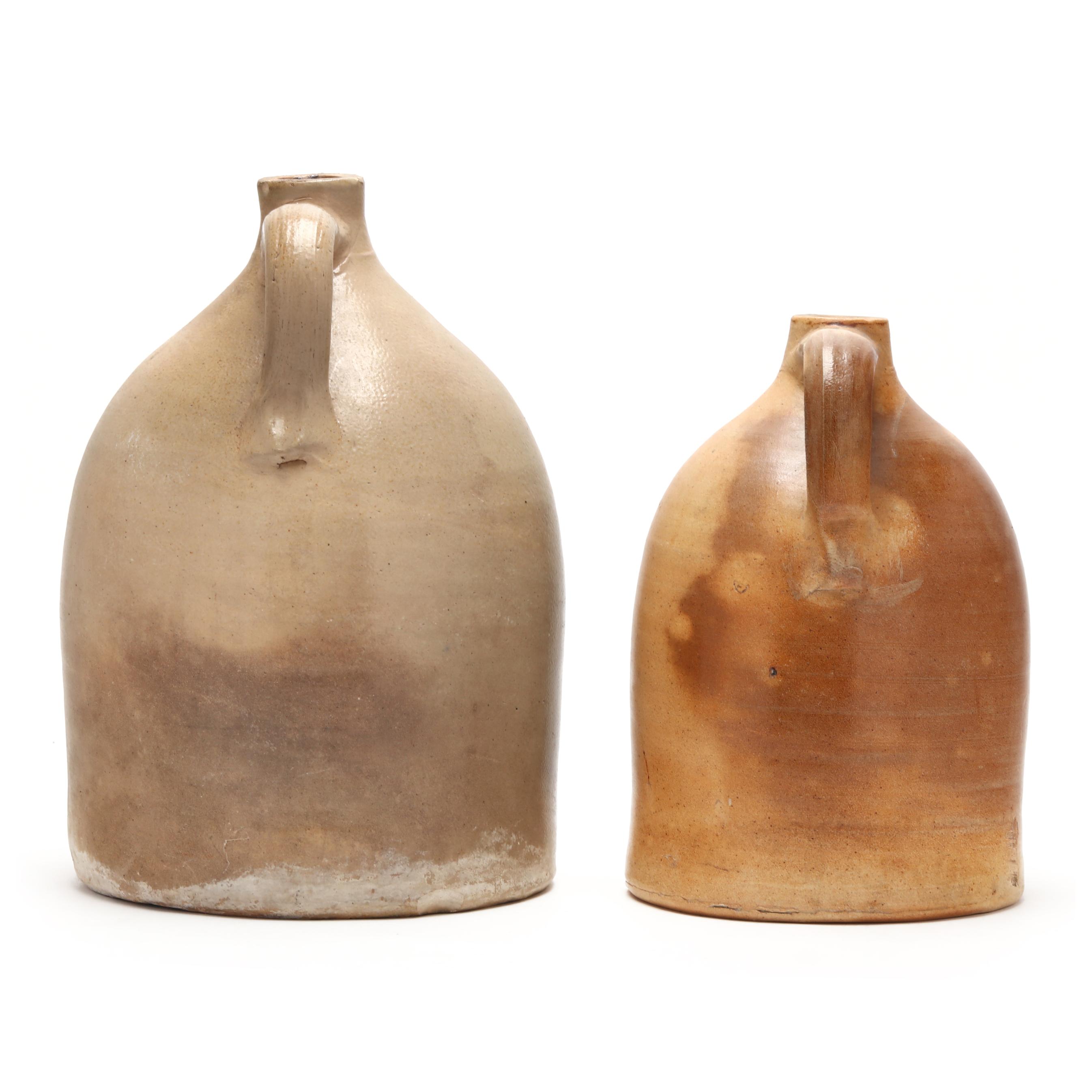 J. Fisher (Lyons, New York), Two Stoneware Jugs (Lot 1209 - May