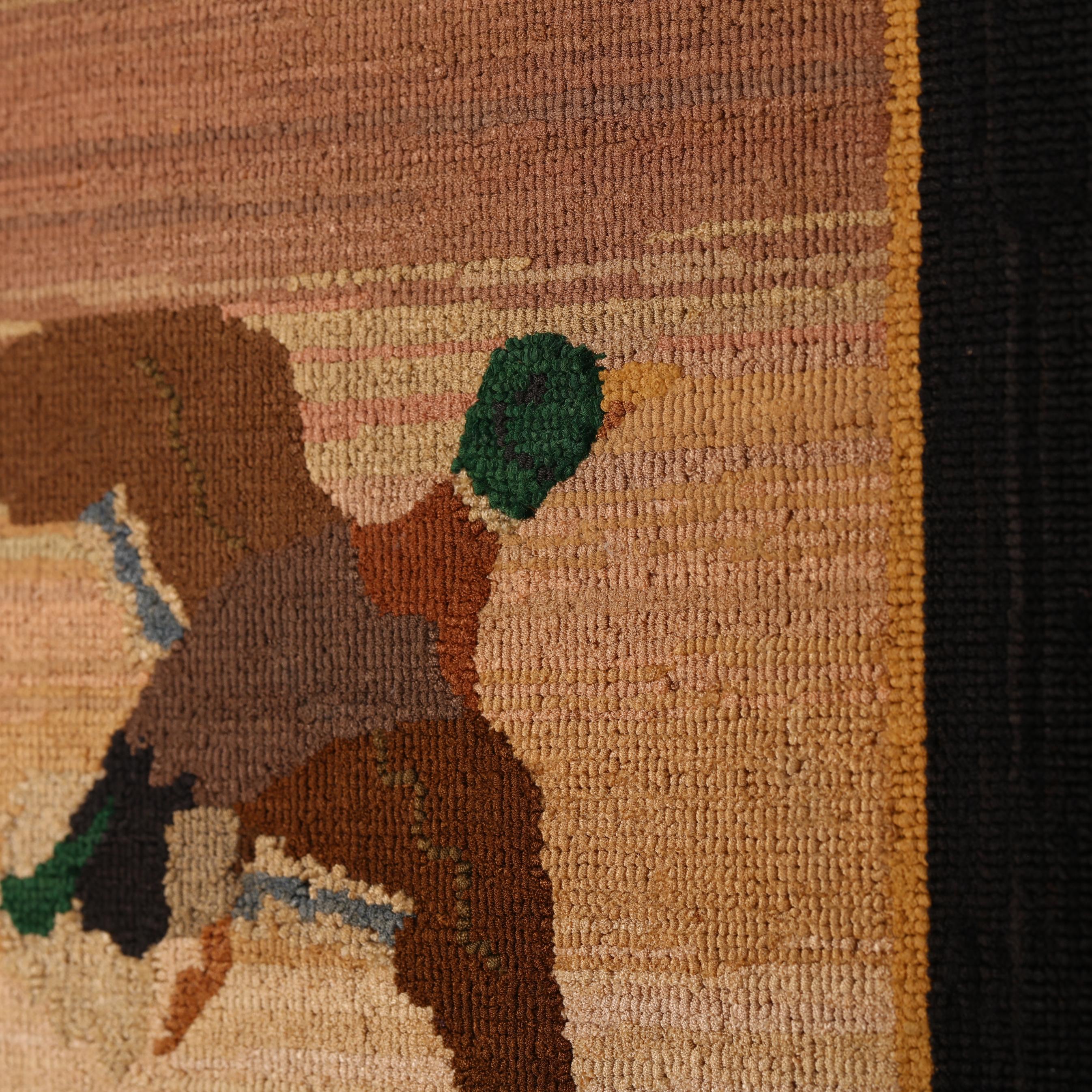 Grenfell Mission, Mallards in Flight Hooked Rug (Lot 7250