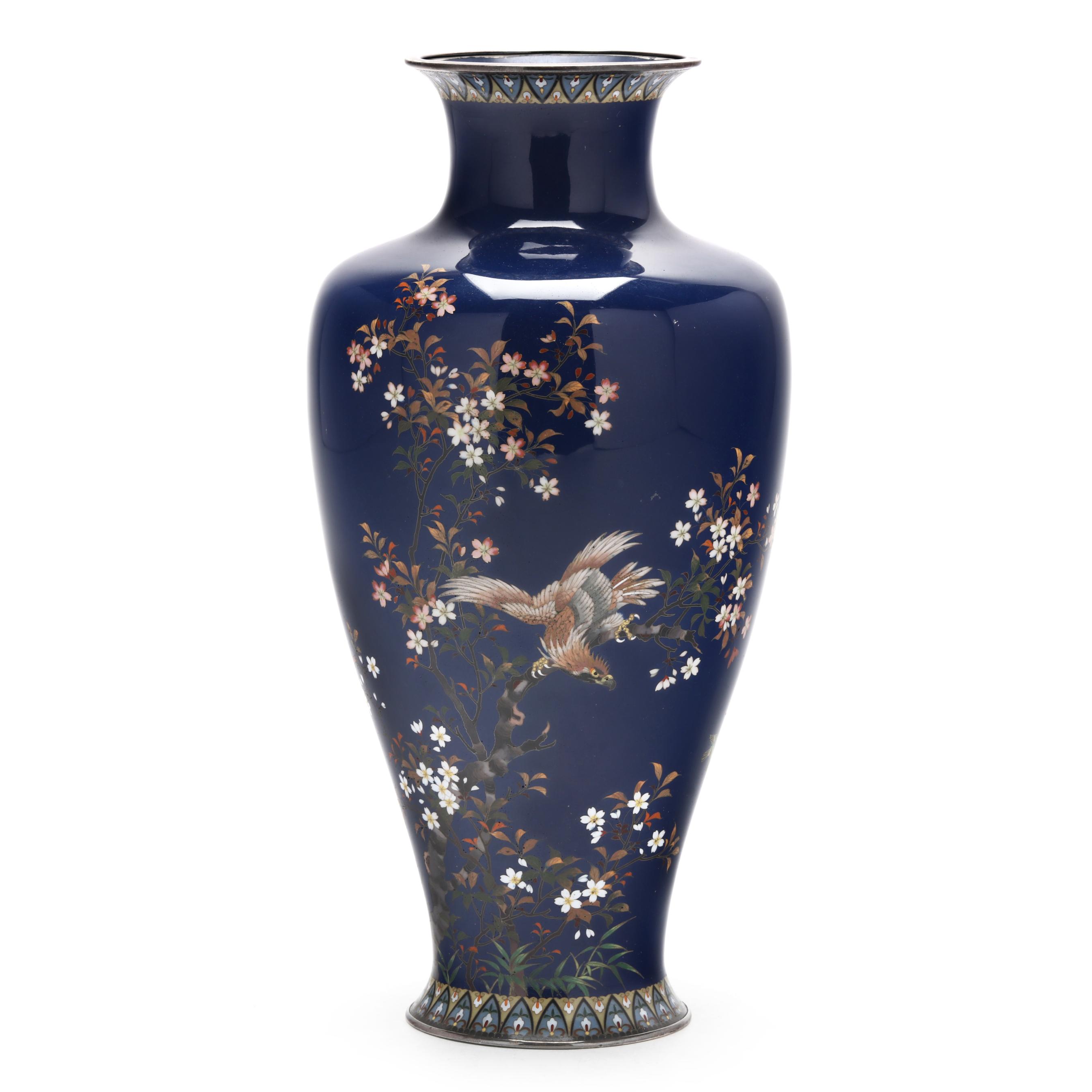 【おまけ付】 Very A Fine to Attributed Hawk with Vase Cloisonne Japanese 洋書