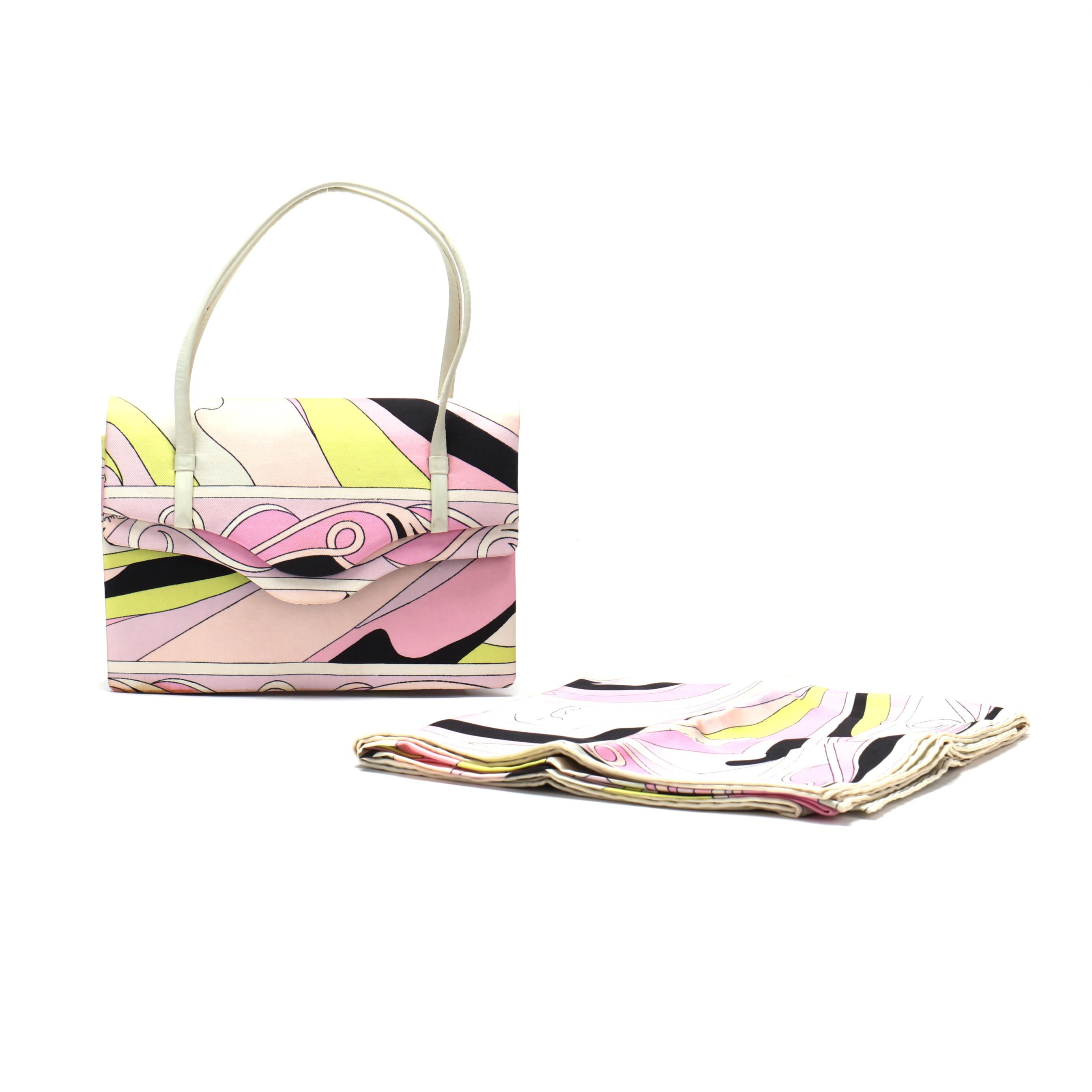 Pink Silk Handbag and Matching Scarf, Emilio Pucci (Lot 5384