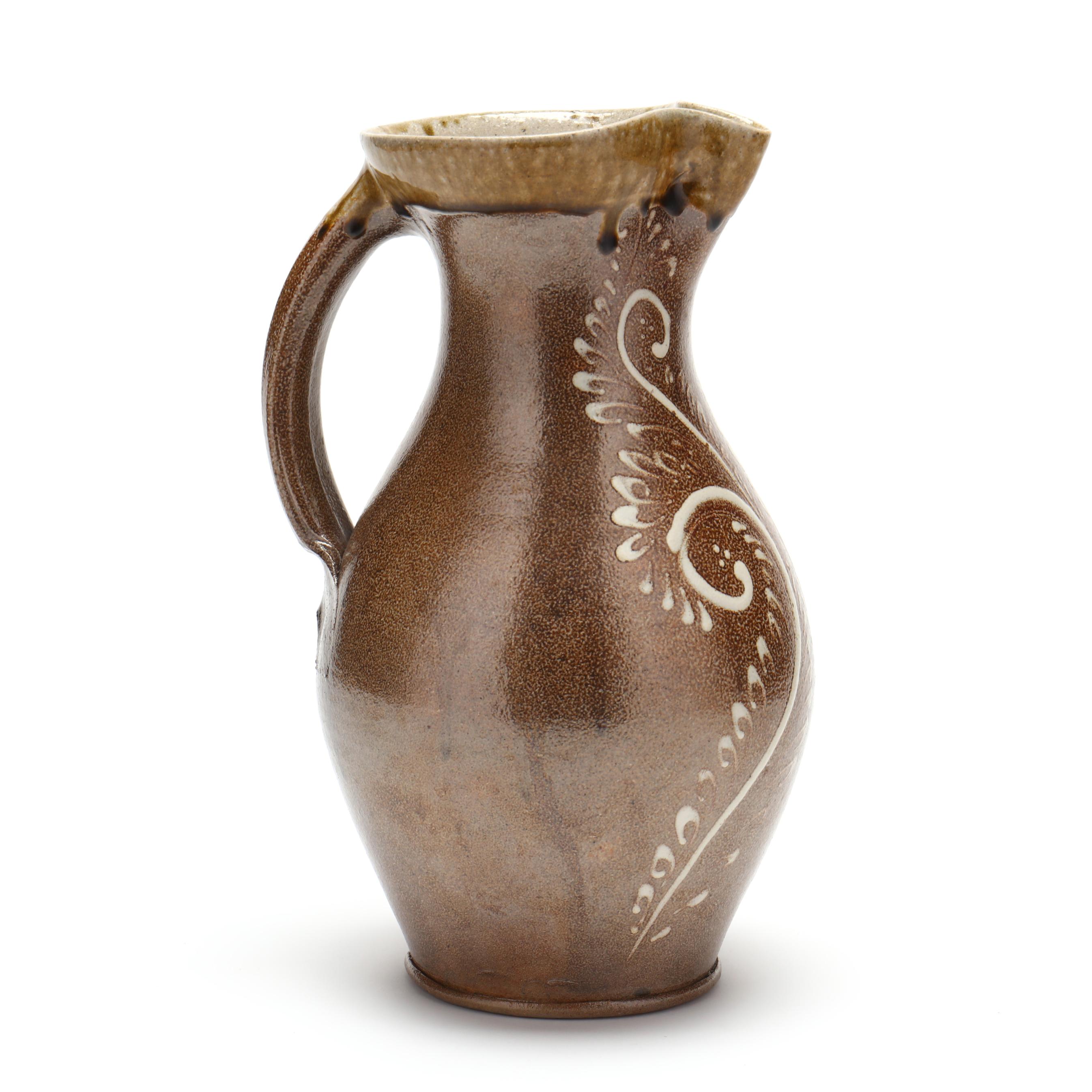 Alex Matisse (MA/NC, b. 1984), Slip Decorated Stoneware Pitcher