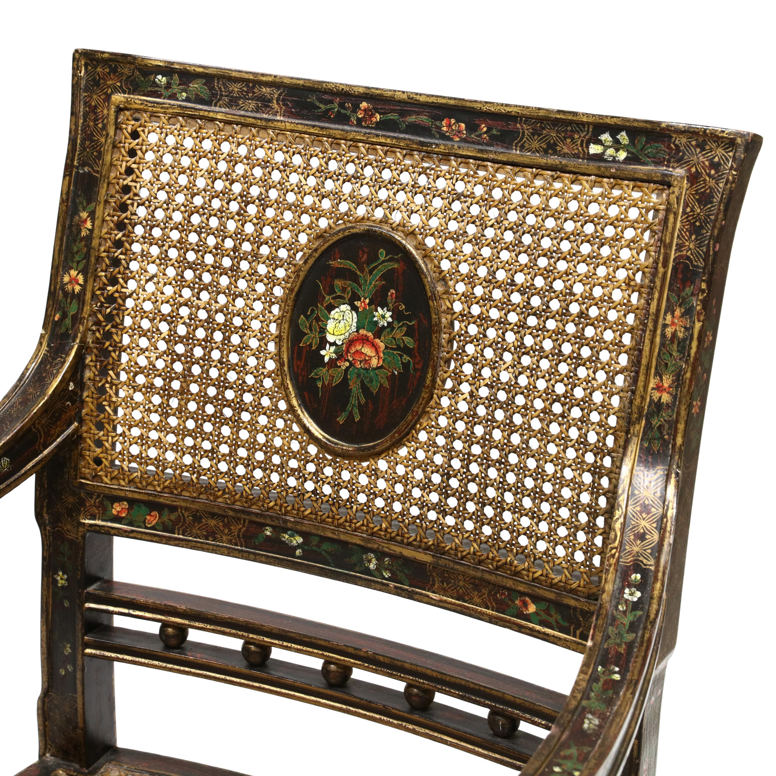 Pair of Louis XVI Style Chinoiserie Fauteuil (Lot 2266