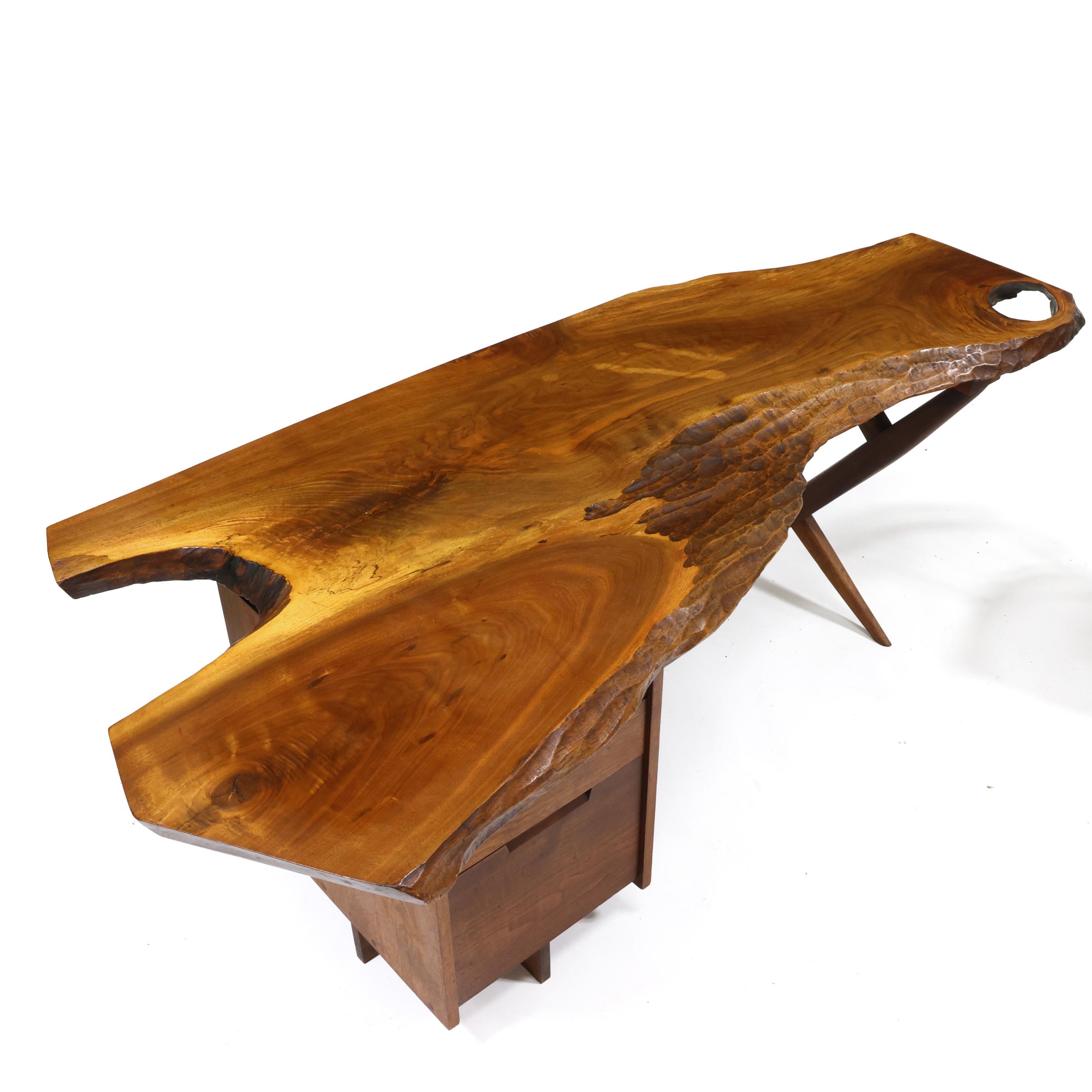 George Nakashima (American, 1905-1990), Walnut Conoid Desk and