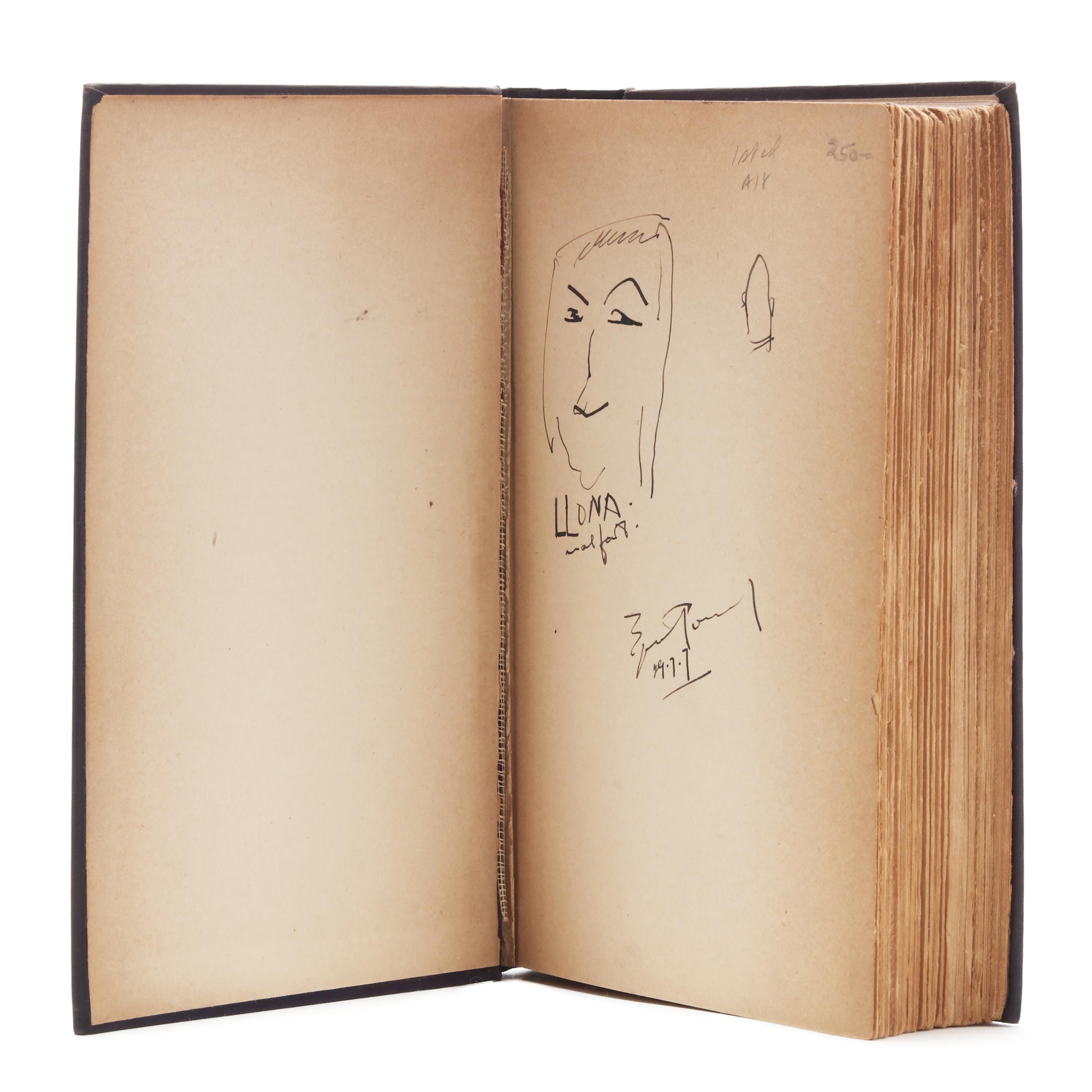 First Edition of Ezra Pound's Instigations, Signed and with Sketch