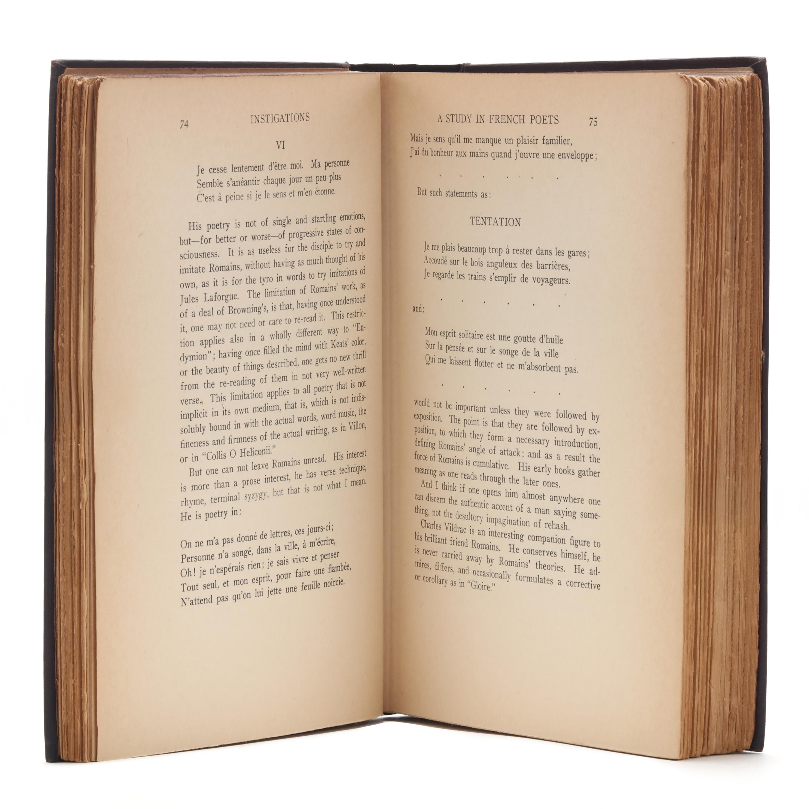 First Edition of Ezra Pound's Instigations, Signed and with Sketch