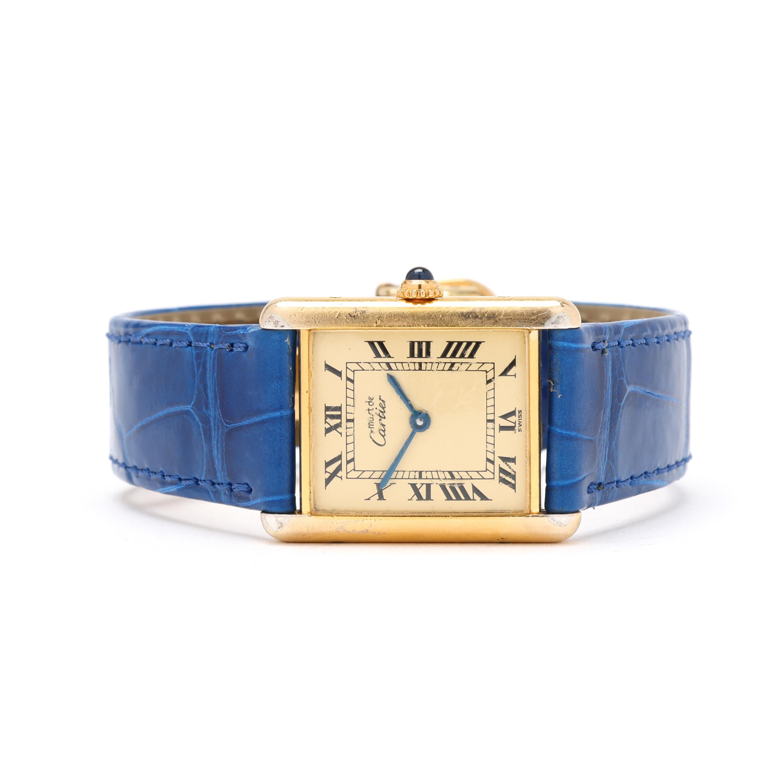 Lady's Vermeil Tank must de Cartier Watch, Cartier (Lot 6080