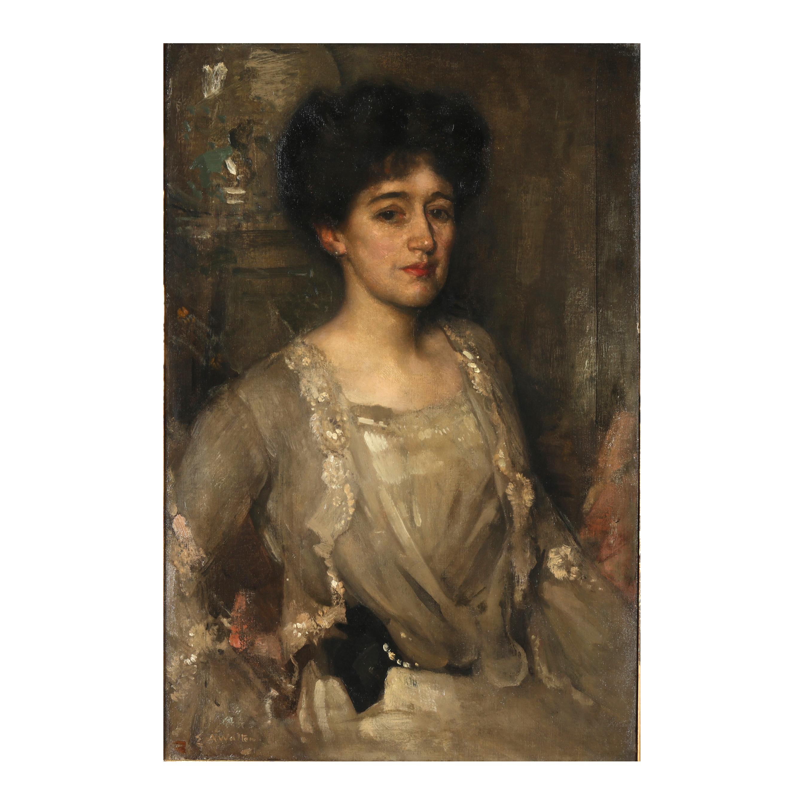 Edward Arthur Walton (Scottish, 1860-1922), Portrait of Mrs