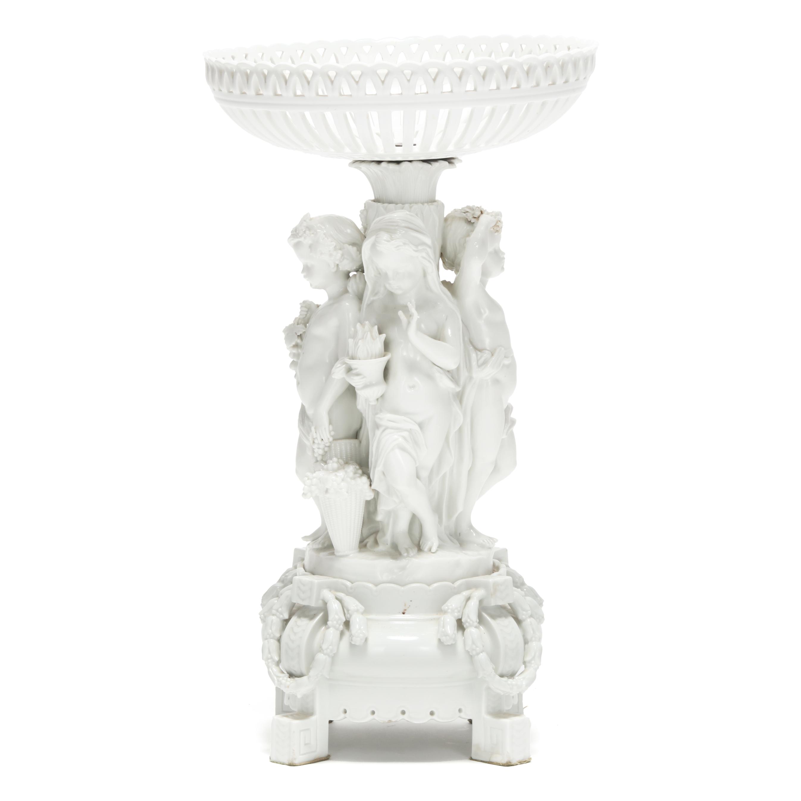 Meissen, Blanc de Chine Porcelain Four Seasons Centerpiece