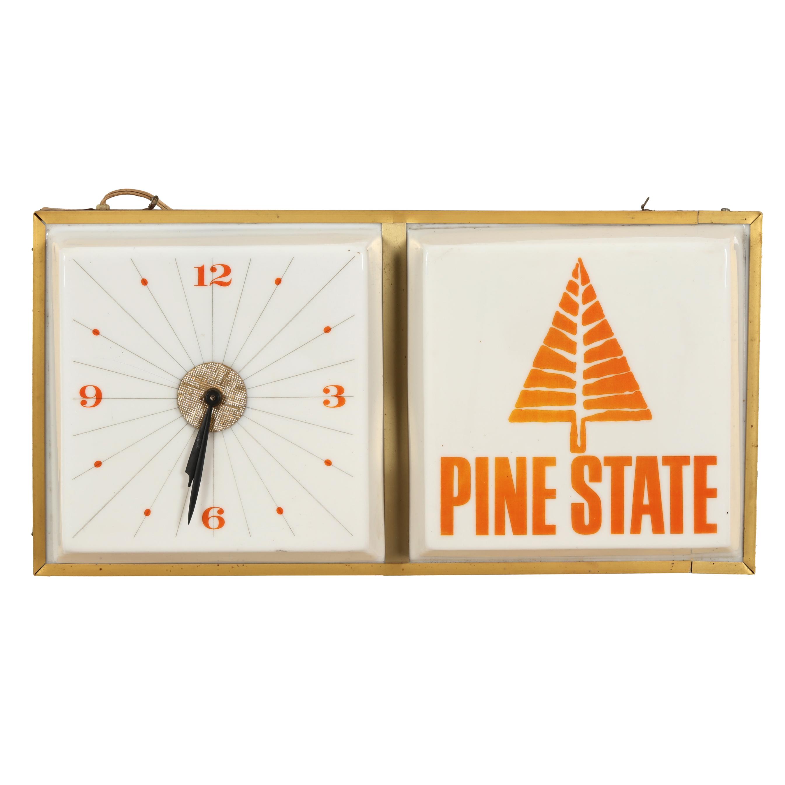Pine State Creamery (NC), Mid-Century Electric Advertising Clock