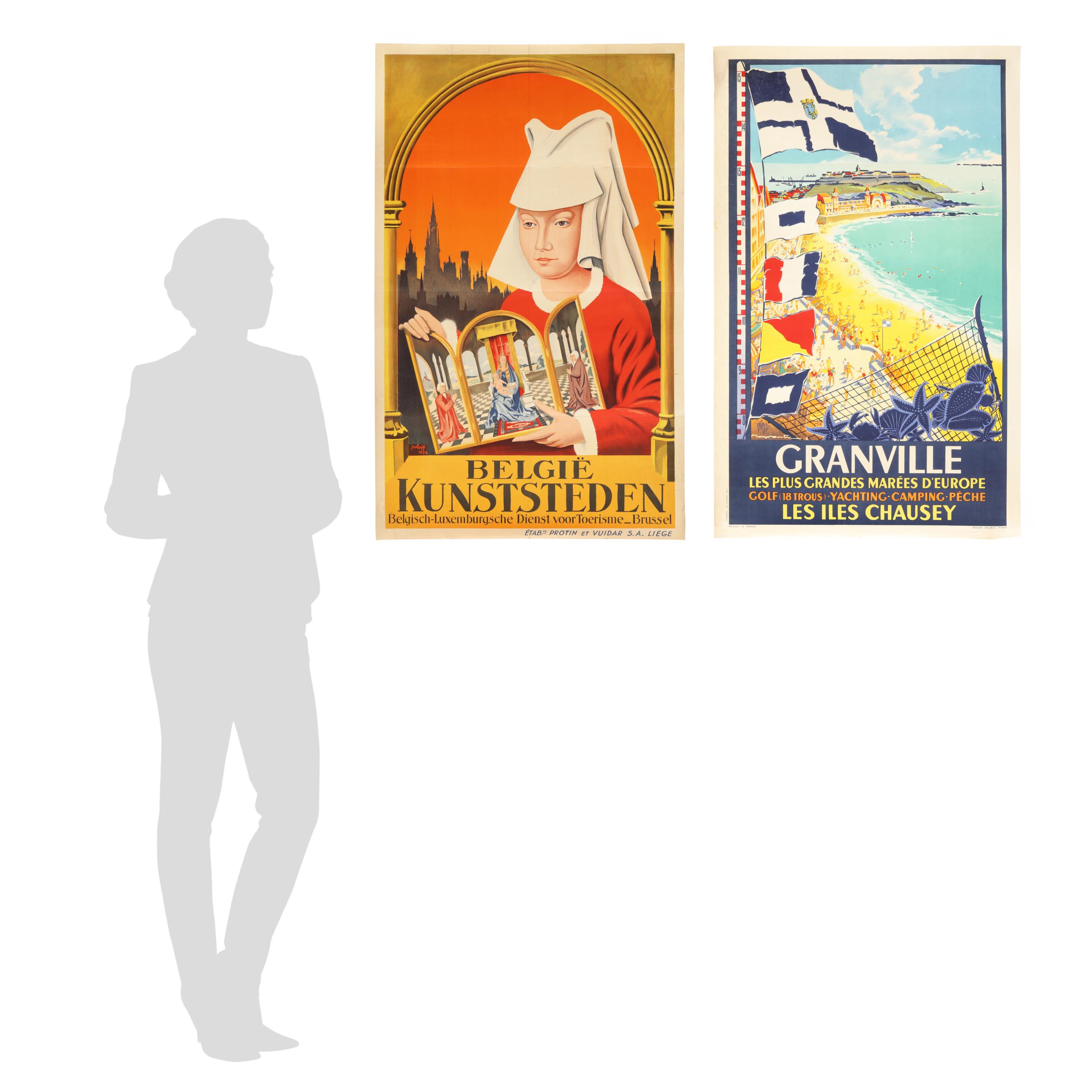 Two Vintage European Travel Posters, Belgium & Granville (Lot 1392