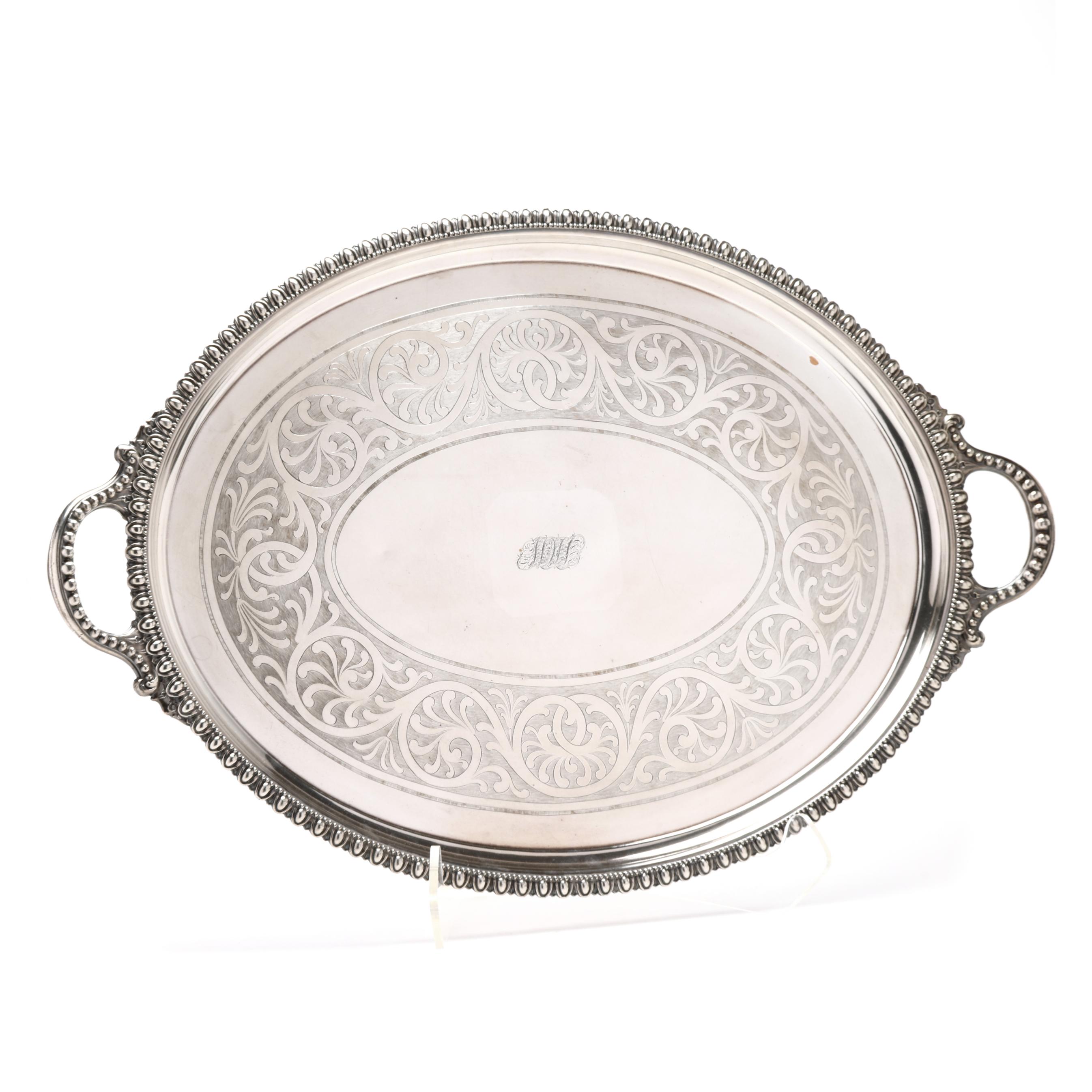 Large Sheffield Silver-Plated Waiter's Tray, Mark of James Dixon