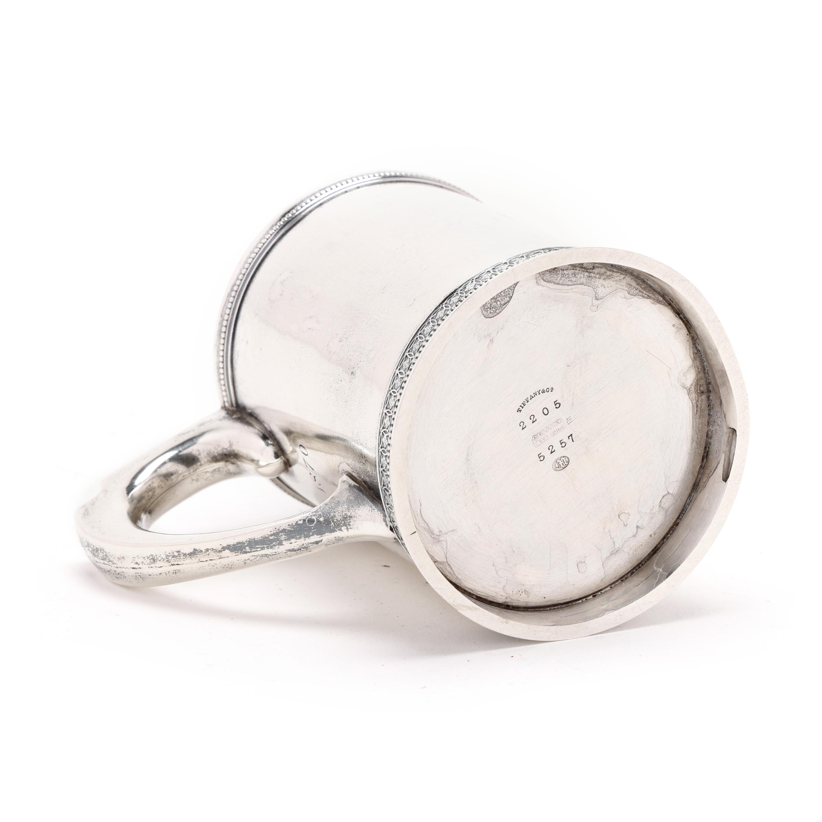 Tiffany & Co. Early Sterling Silver Mug, Mark of J. C. Moore & Son