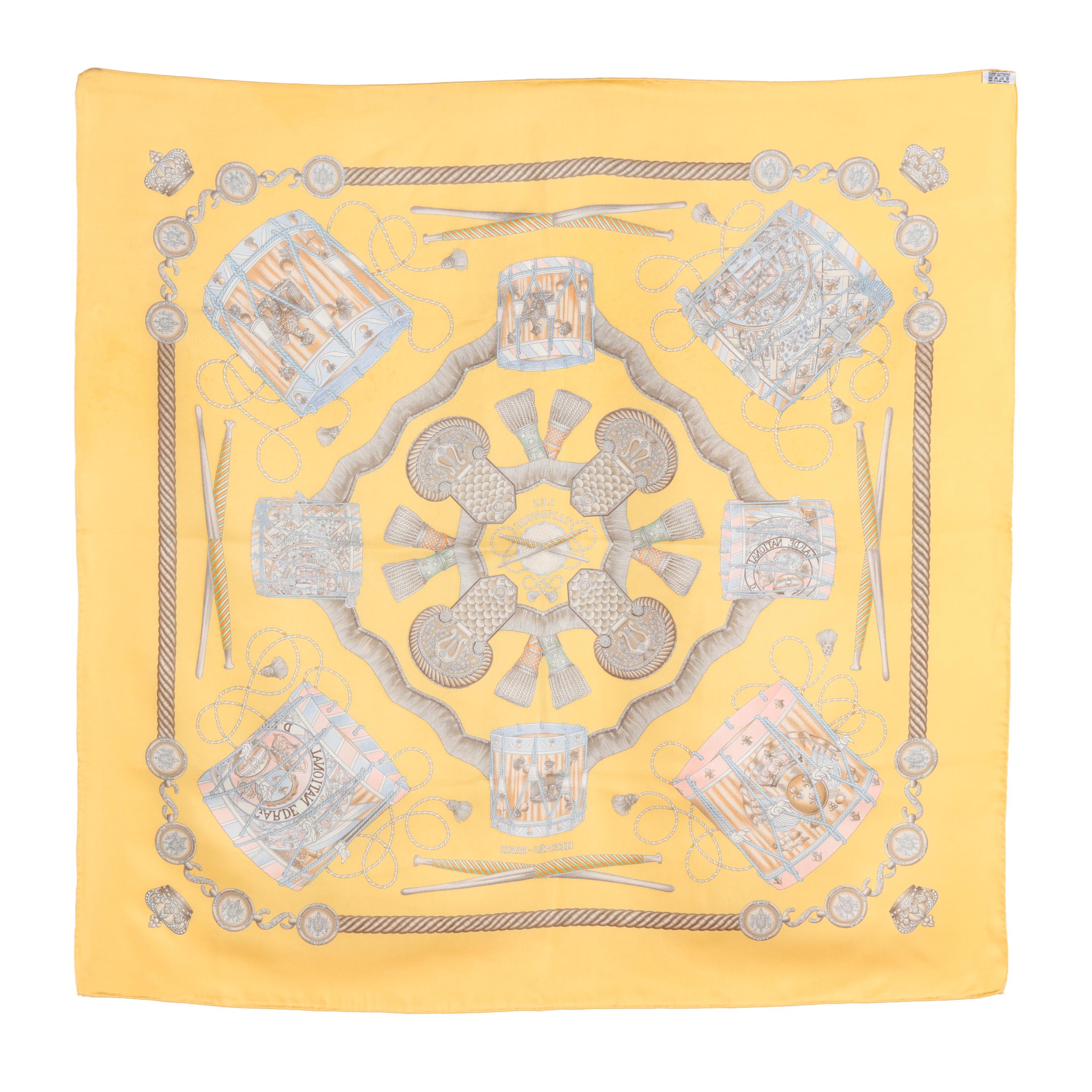 Silk Les Tambours Scarf, Hermès (Lot 2064 - Estate Jewelry