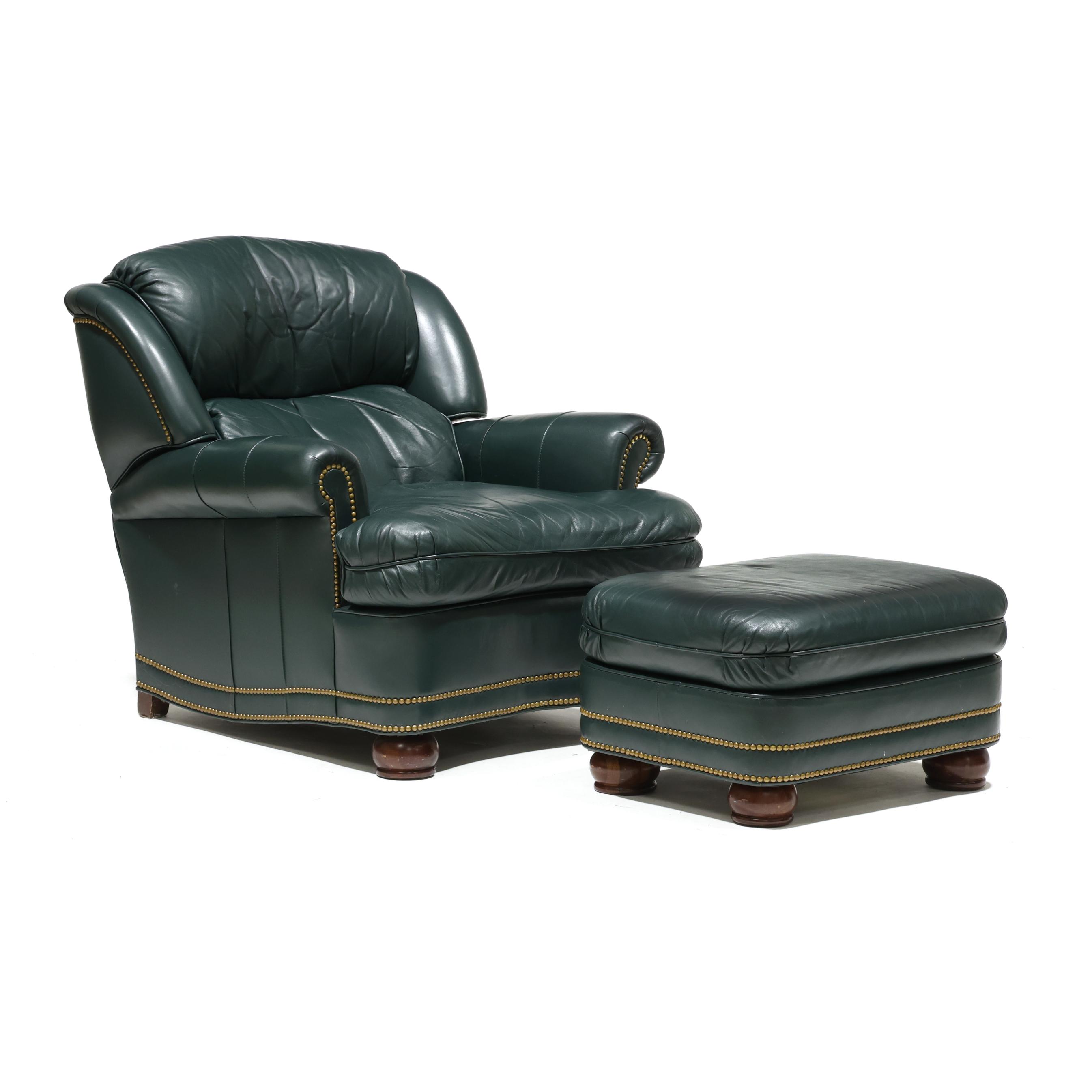 クリントン大統領執務室オットマンHANCOOK&MOORE,INC. Hancock & Moore, Leather Chair and Ottoman (Lot 2277 - January