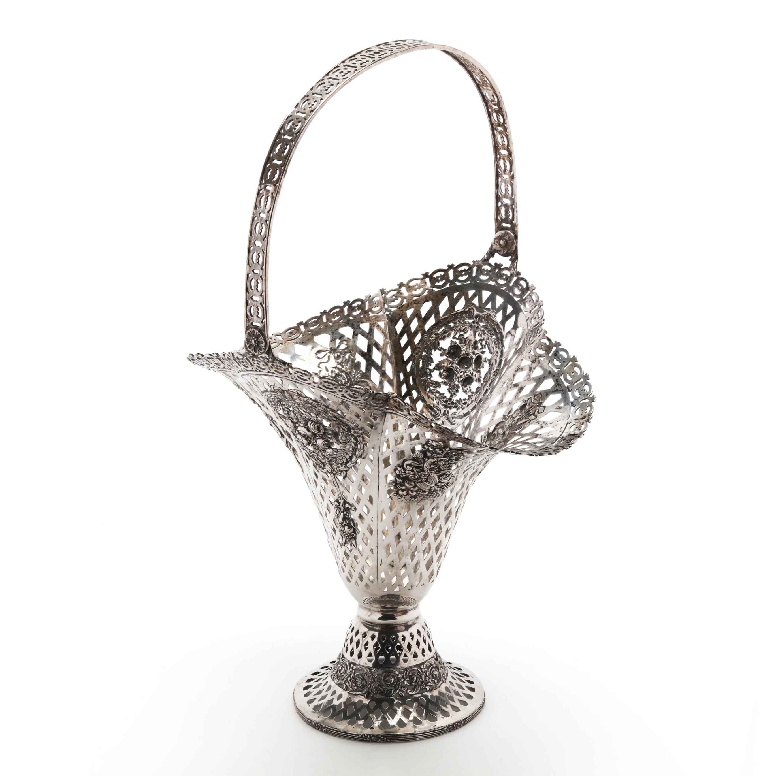 German Silver Bride's Basket, Mark of Ferdinand C. Henzler (Lot