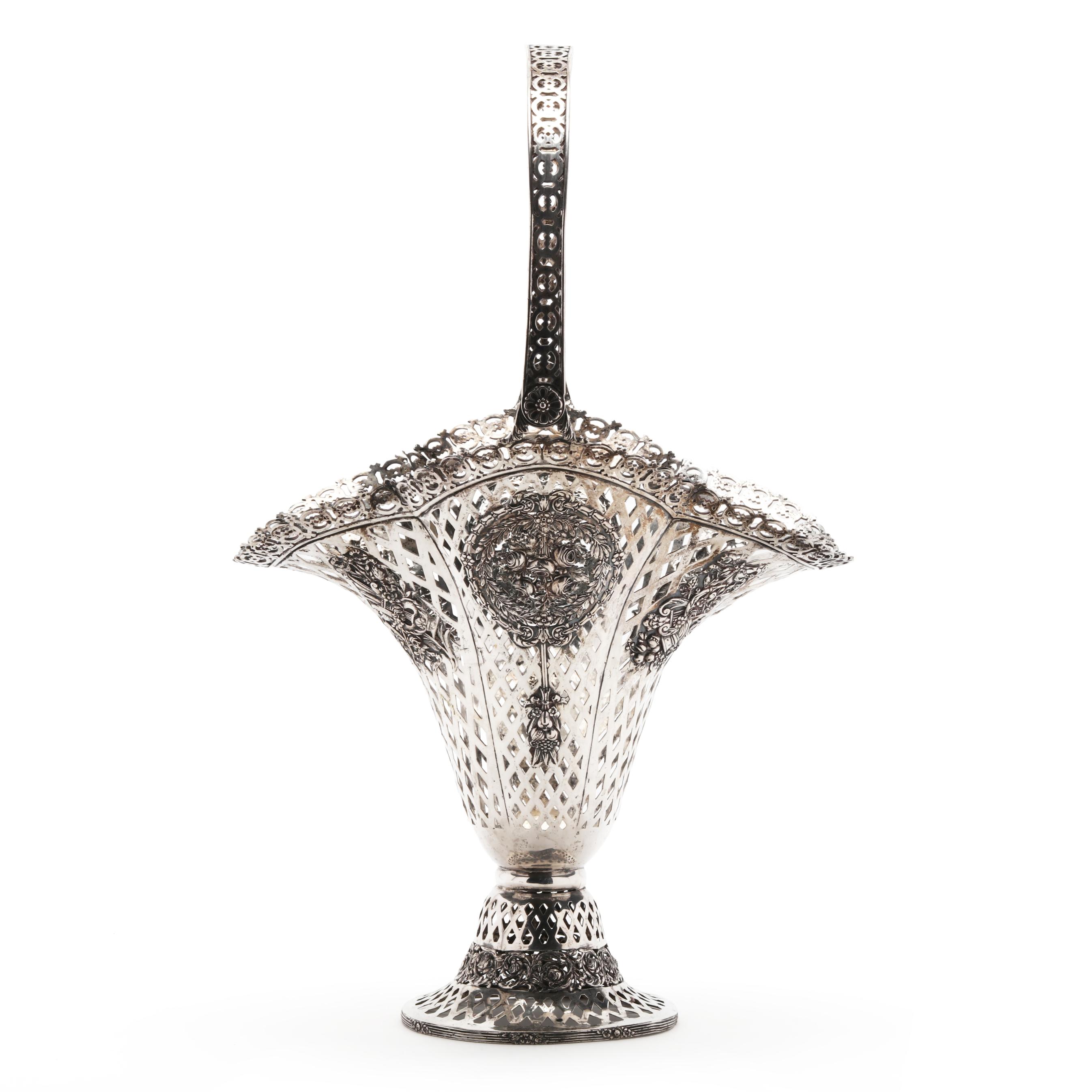 German Silver Bride's Basket, Mark of Ferdinand C. Henzler (Lot