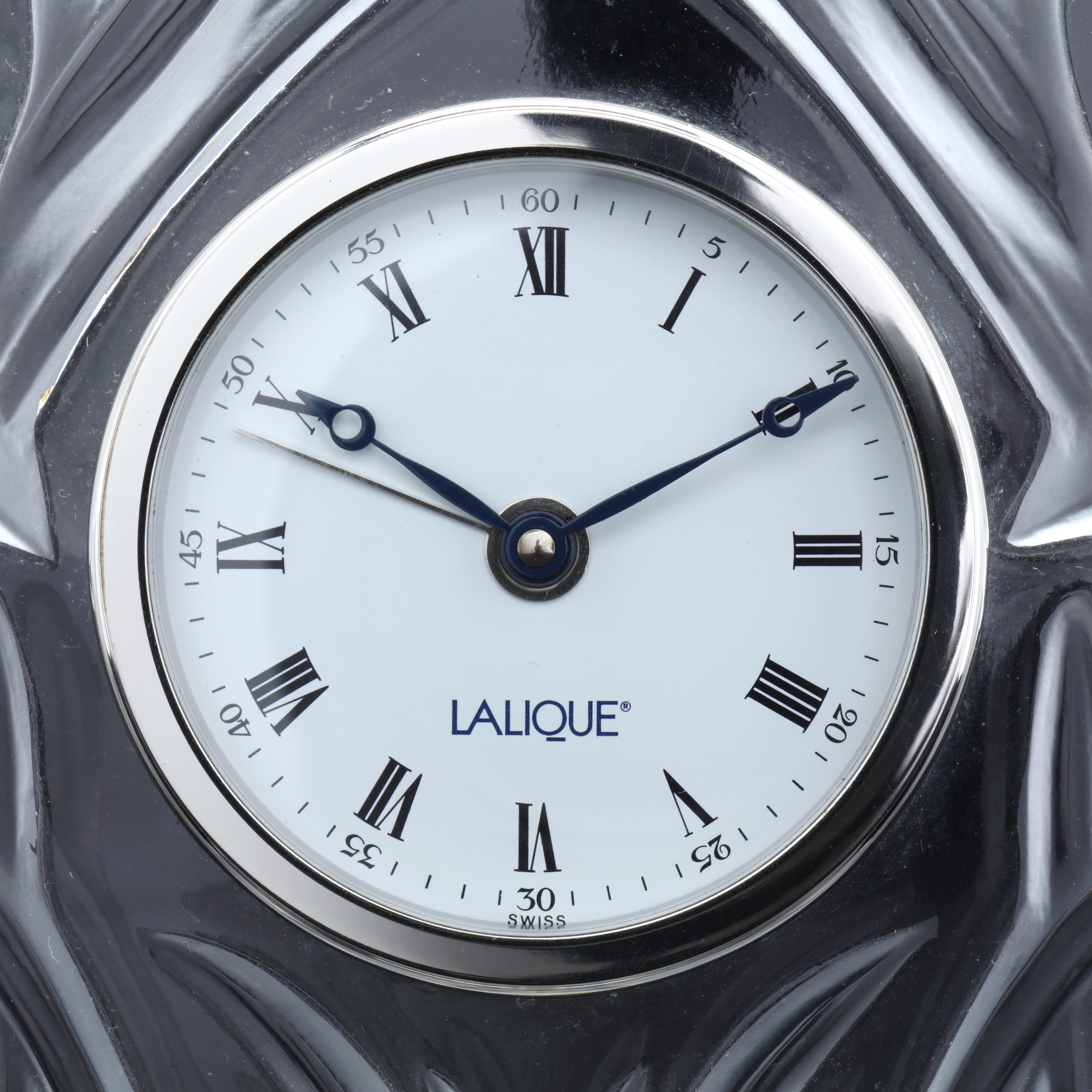 Pair of Lalique Irises Crystal Clocks (Lot 1165 - Winter Estate