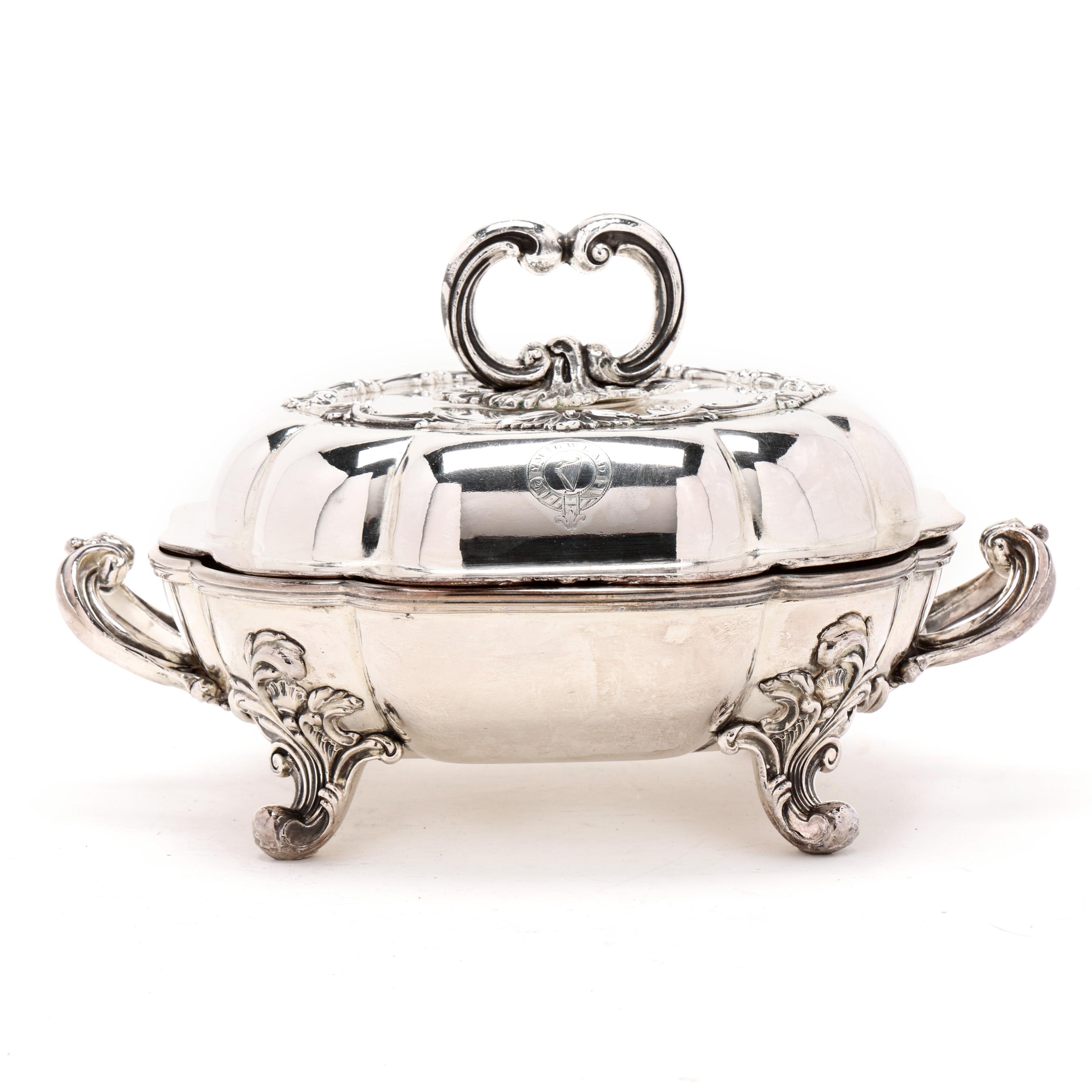 ★新品未使用★ Sheffield シルバープレート　菓子入れ Sheffield Silver-Plated Entree Server (Lot 1109 - Fine Silver