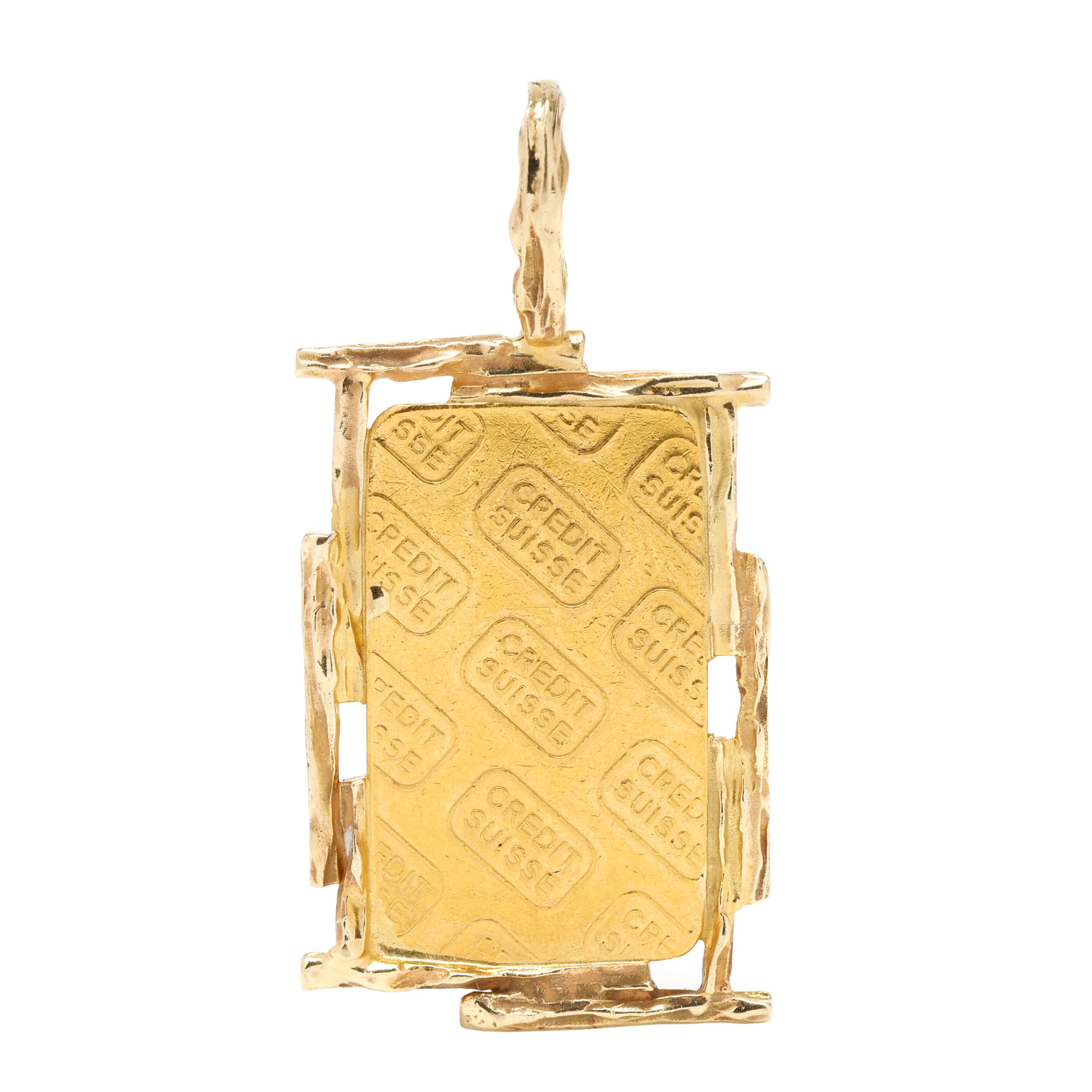 Credit Suisse Quarter Ounce Gold Ingot Pendant (Lot 2008 - Estate