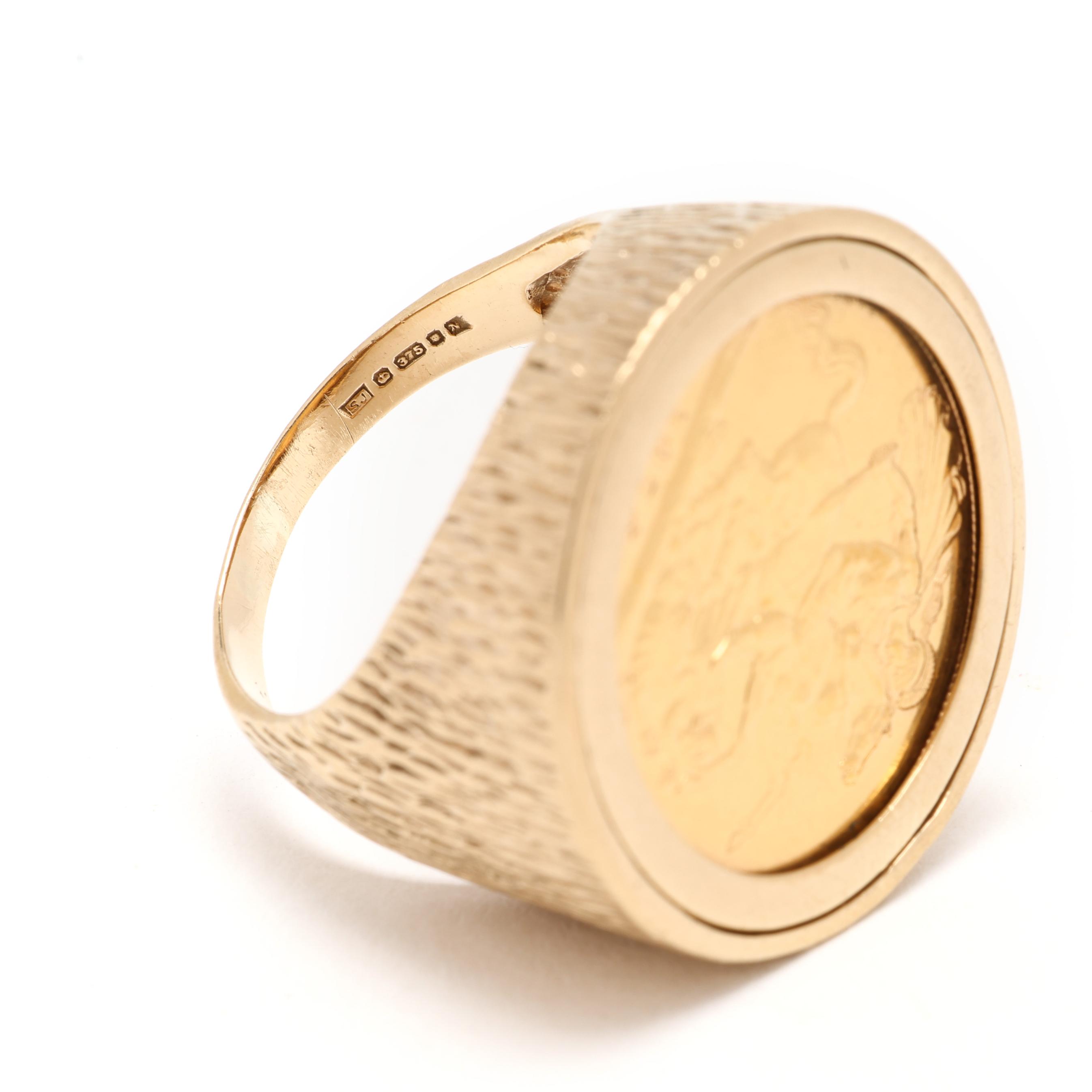 1976 Gold Saint George and the Dragon Coin Ring (Lot 3045 - Estate