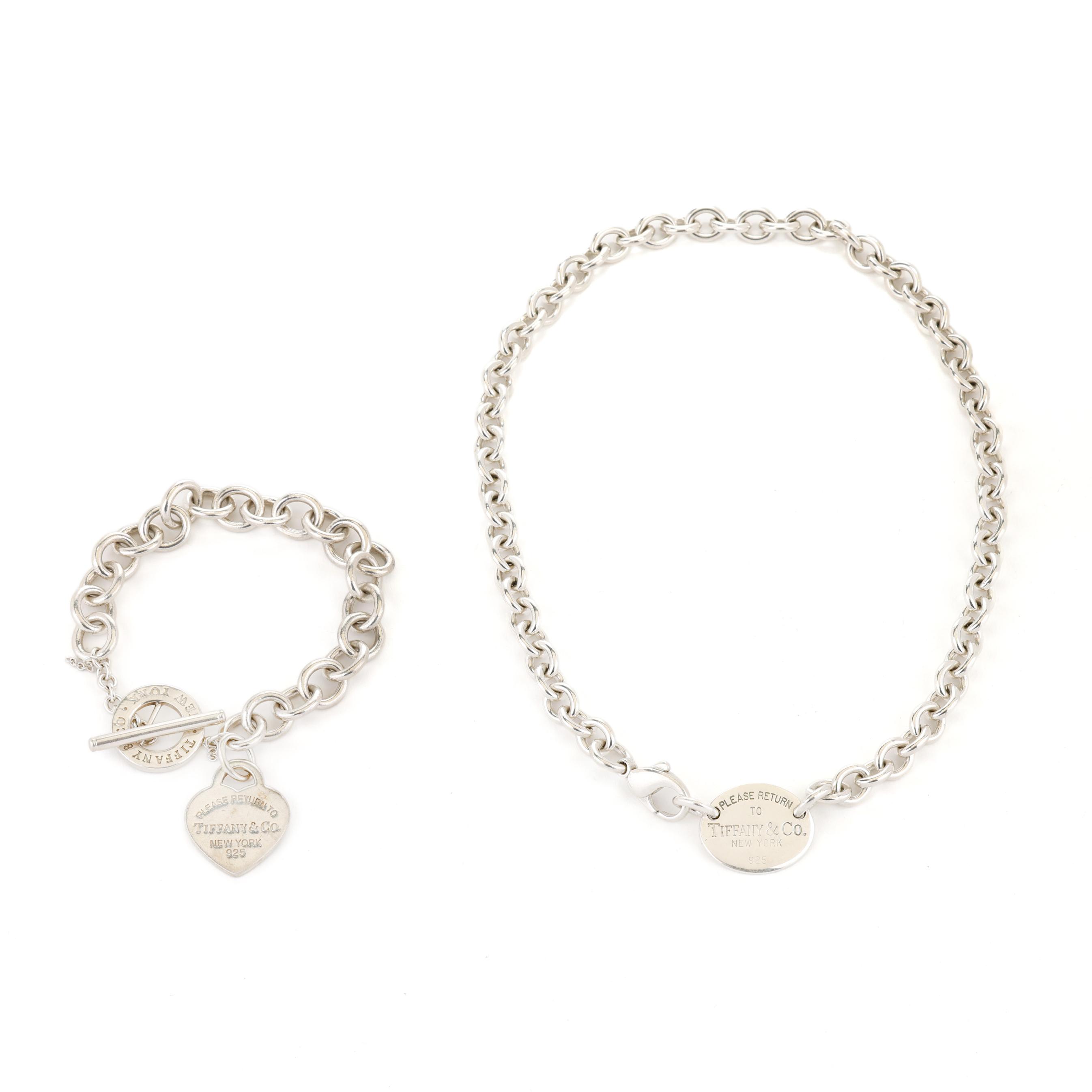 【h-318791130】Tiffany & Co. Silver Return to Tiffany Necklace and Bracelet, Tiffany & Co. (Lot