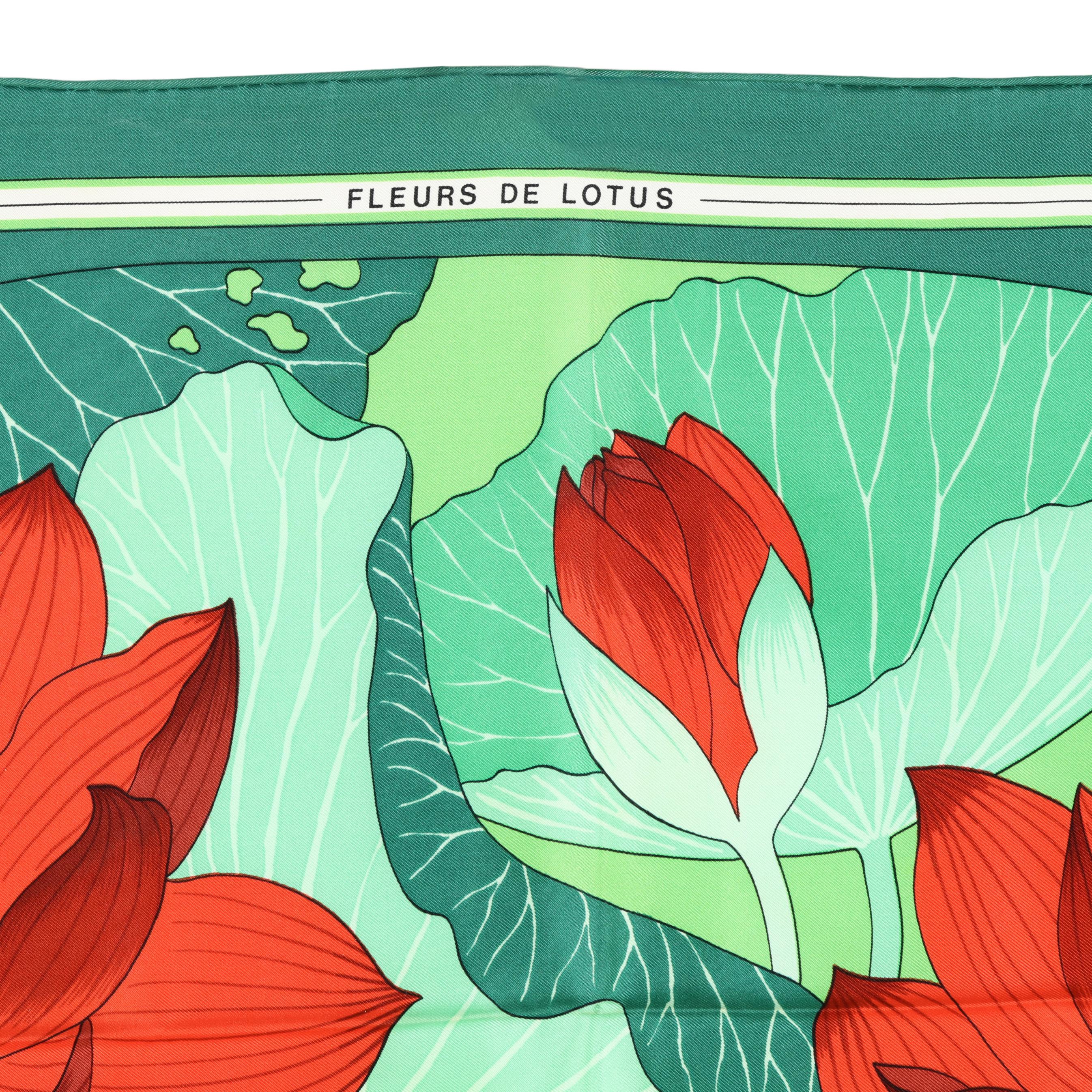 Silk Fleurs de Lotus Scarf, Hermès (Lot 3367 - Estate Jewelry