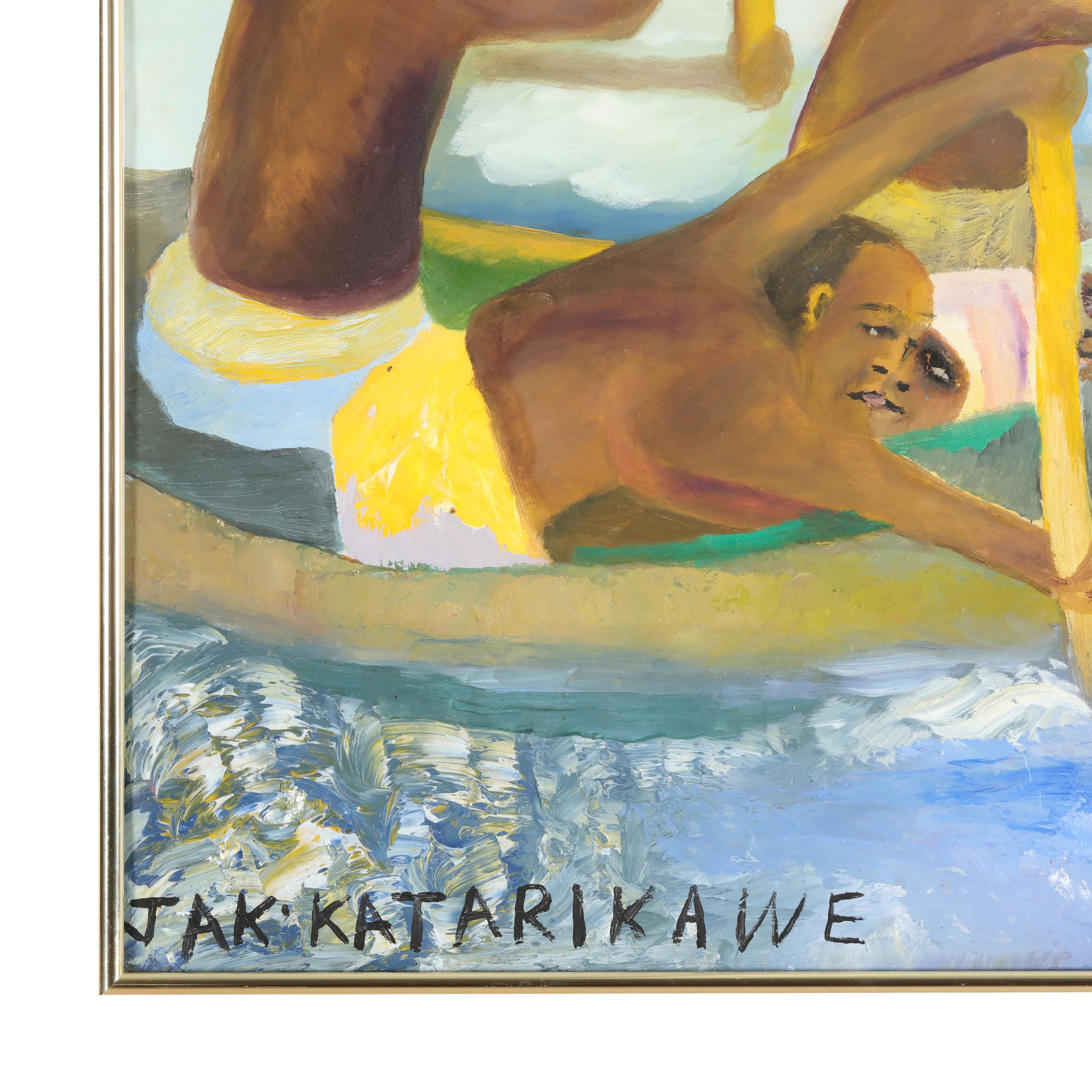 Jak Katarikawe (Ugandan, 1940-2018), Fishing in Boat (Lot 1158