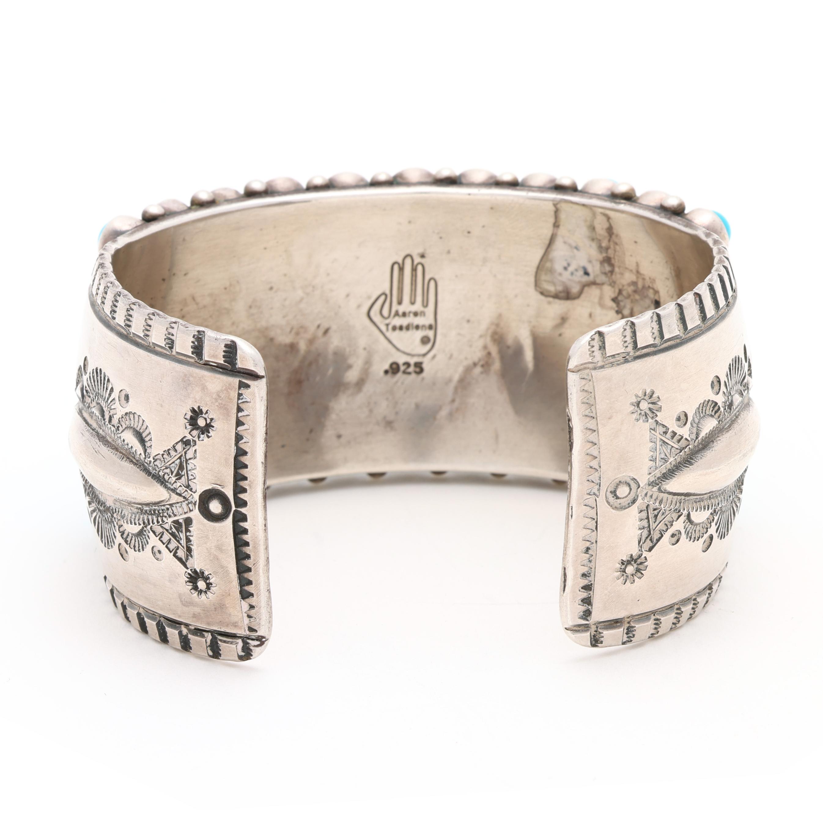 Silver and Turquoise Cuff Bracelet, Aaron Toadlena (Lot 3297 