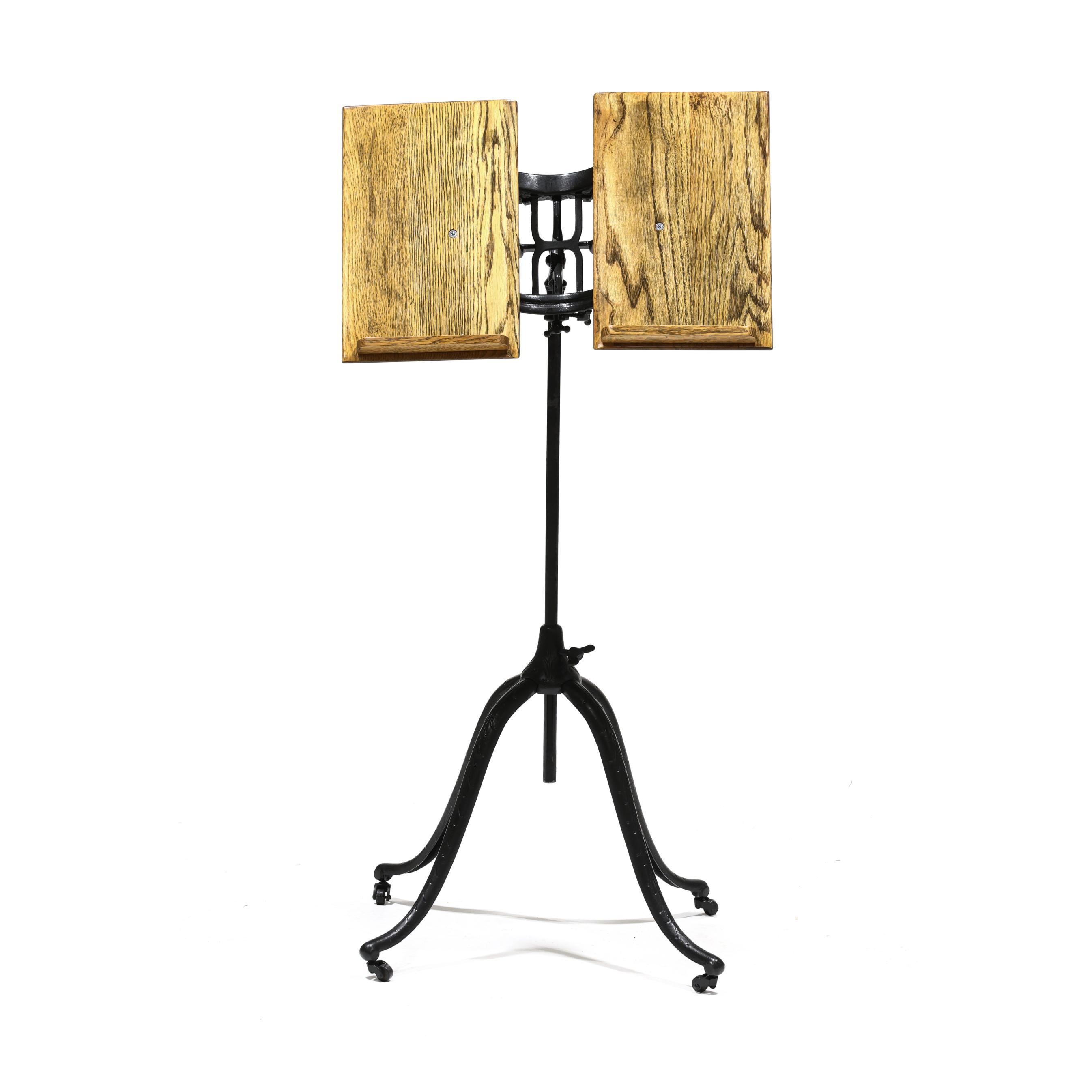 Antique Iron and Oak Book Stand (Lot 4239 - Memorial Holiday