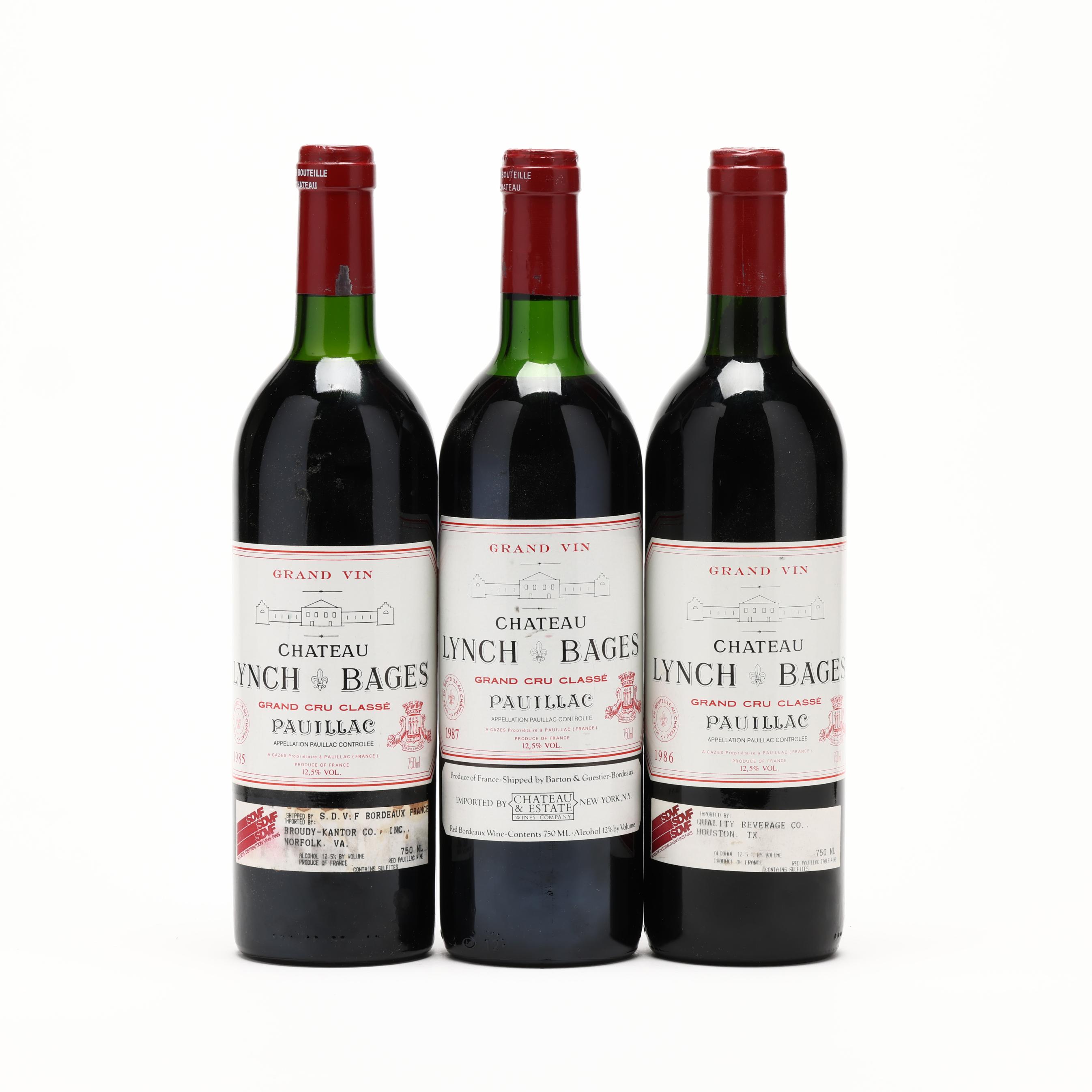 CHATEAU LYNCH BAGES 1987 赤ワイン Chateau Lynch Bages 1985-1987 Pauillac Vertical (3 BT) (Lot 4021